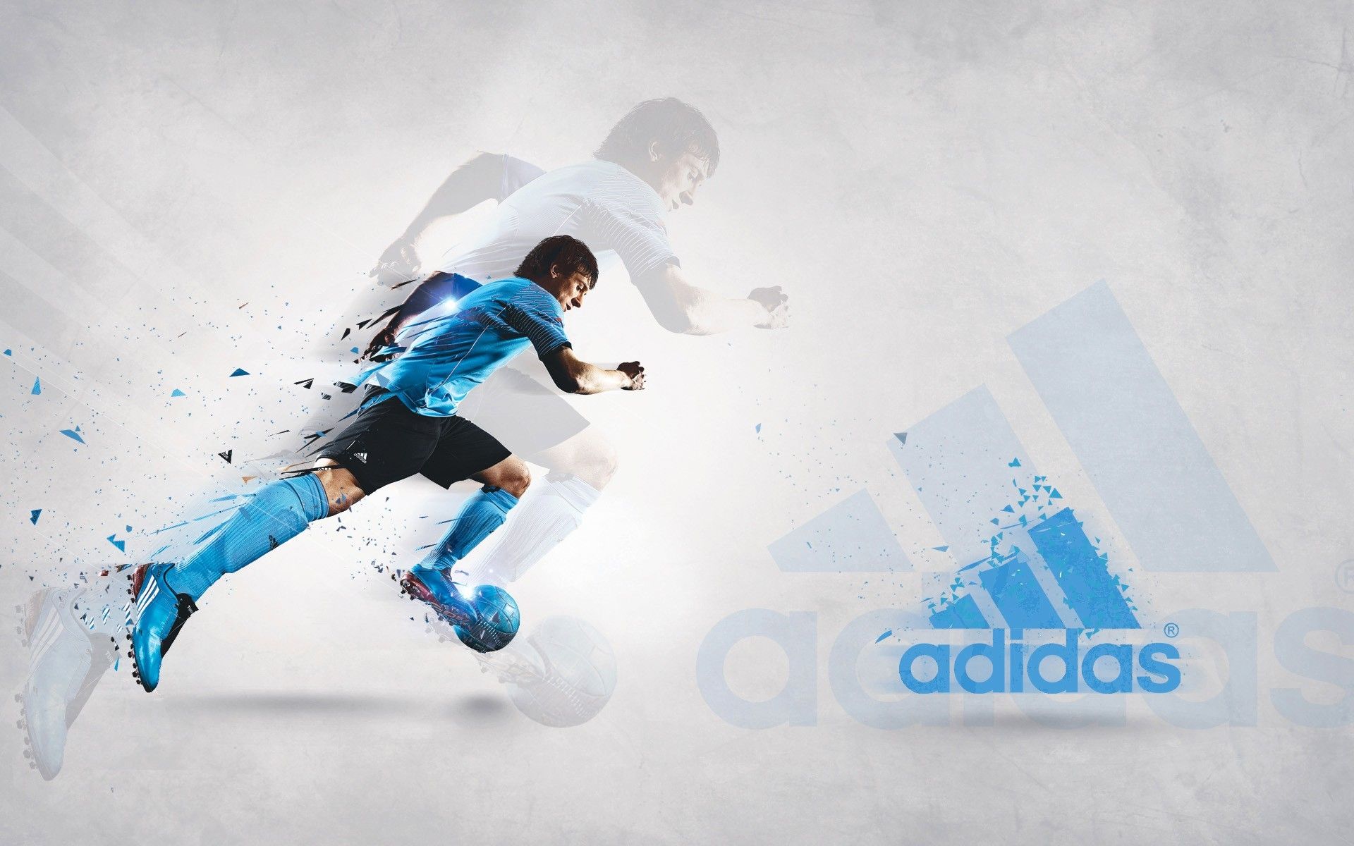 Calciatore Adidas particelle blu, tre strisce, 1920x1200 Full HD+, PC