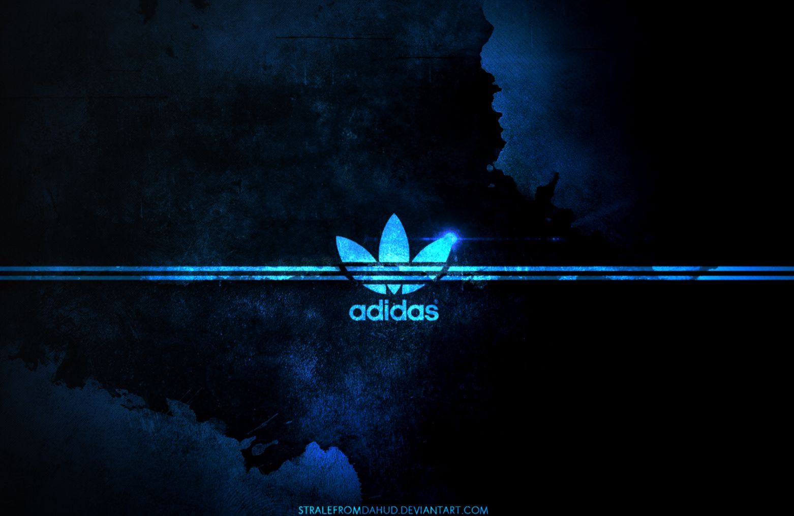 Logo Adidas blu sfondo scuro, 1562x1015 HD, Desktop