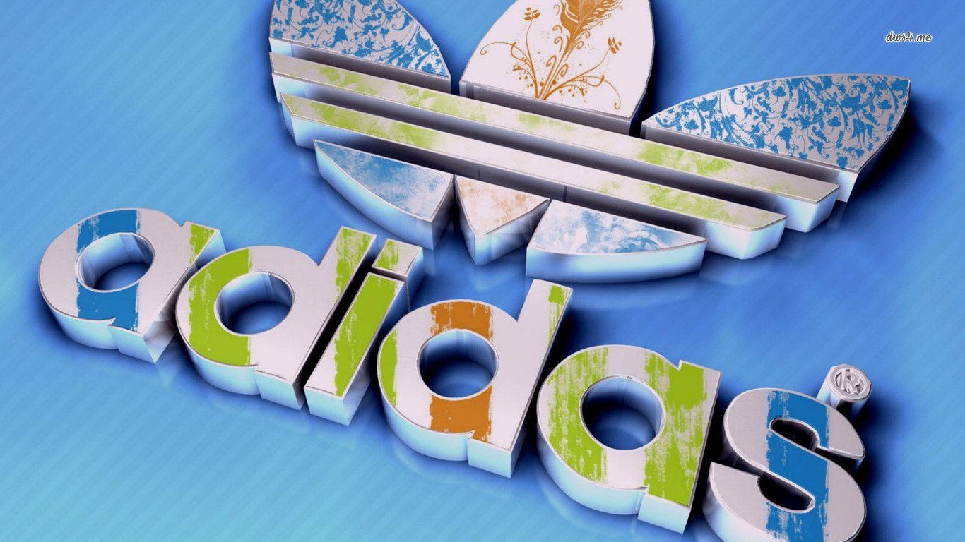 Logo Adidas 3D floreale, 1366x768 HD, Notebook Gaming