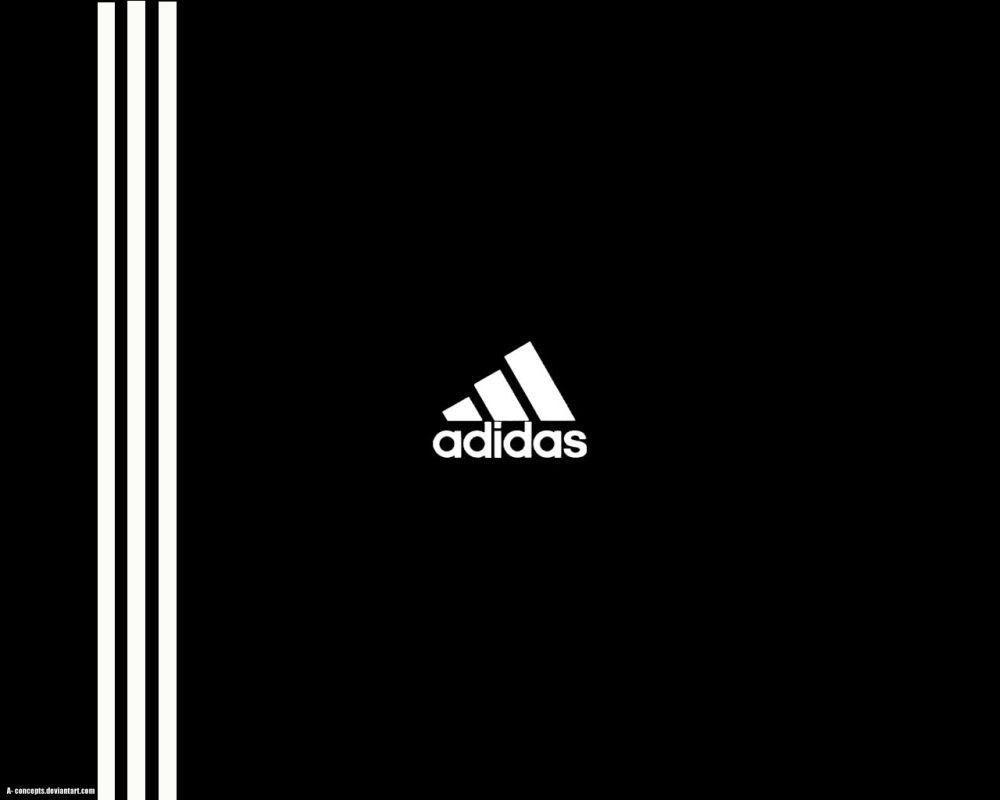 Logo Adidas su nero, 1000x800 HD, PC Desktop