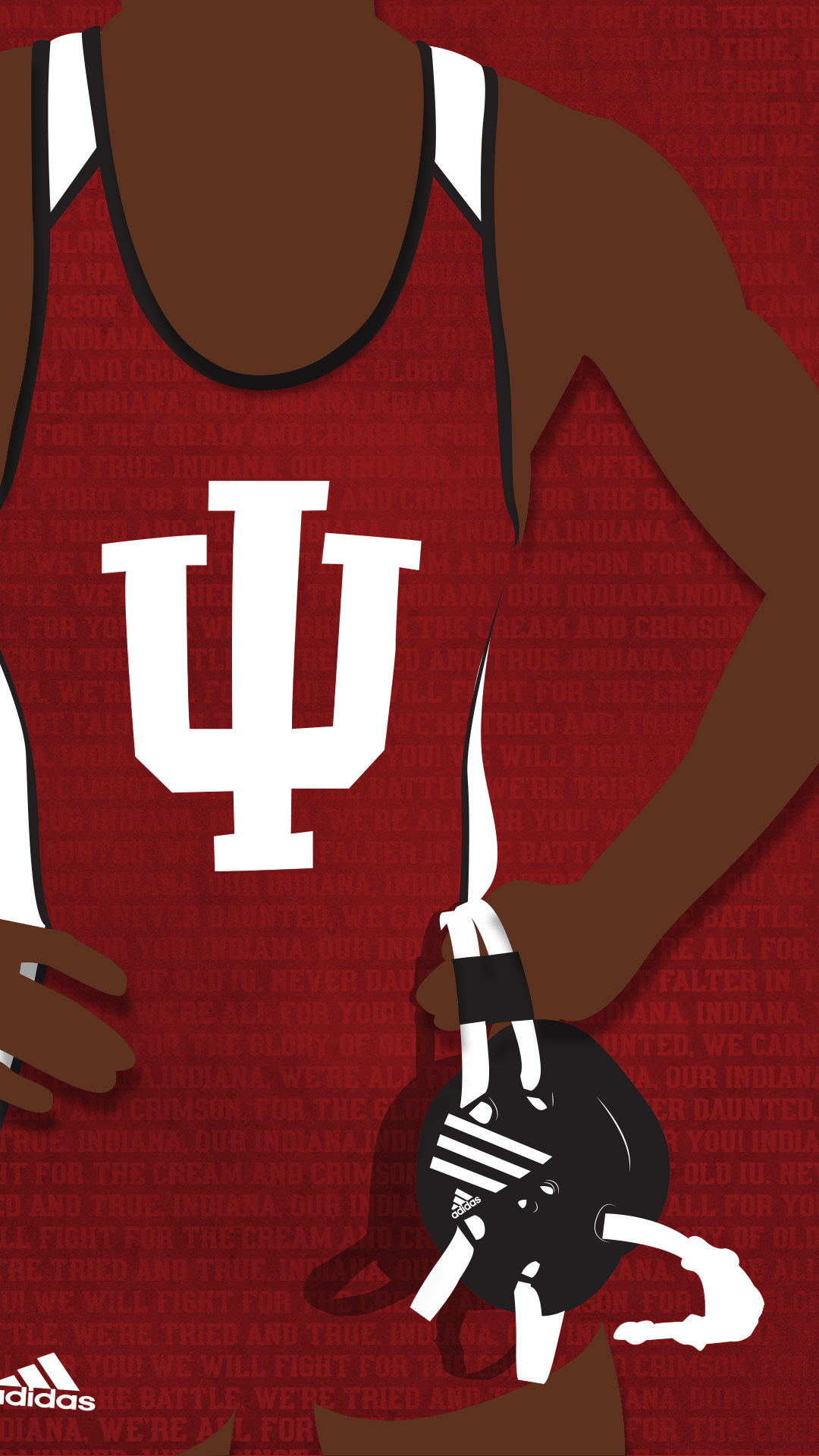 Lottatore Adidas Indiana University, abbigliamento sportivo, 1080x1920 Verticale, Telefono
