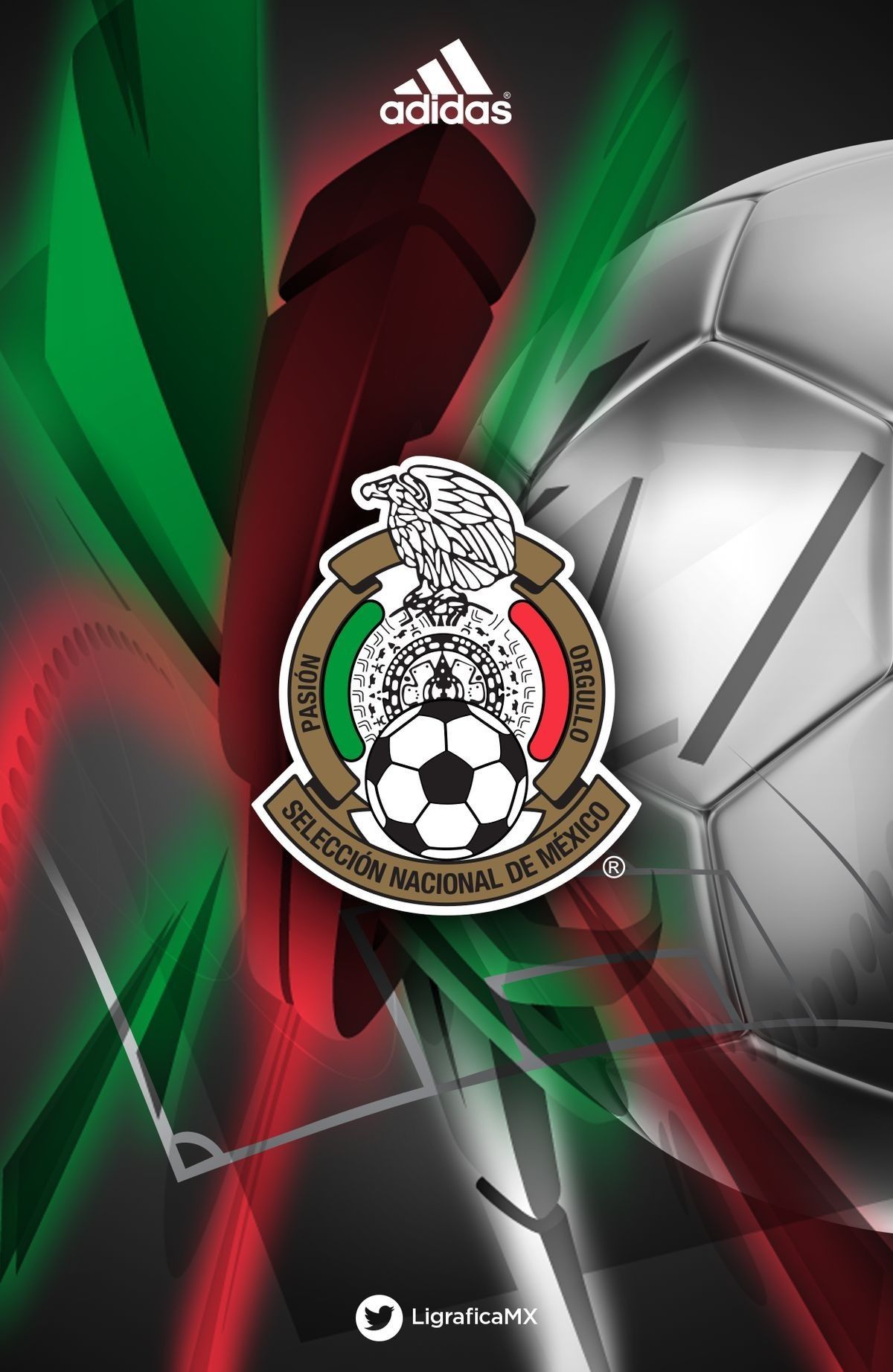 Stemma nazionale calcio Messico Adidas, 1200x1843 Verticale, OnePlus