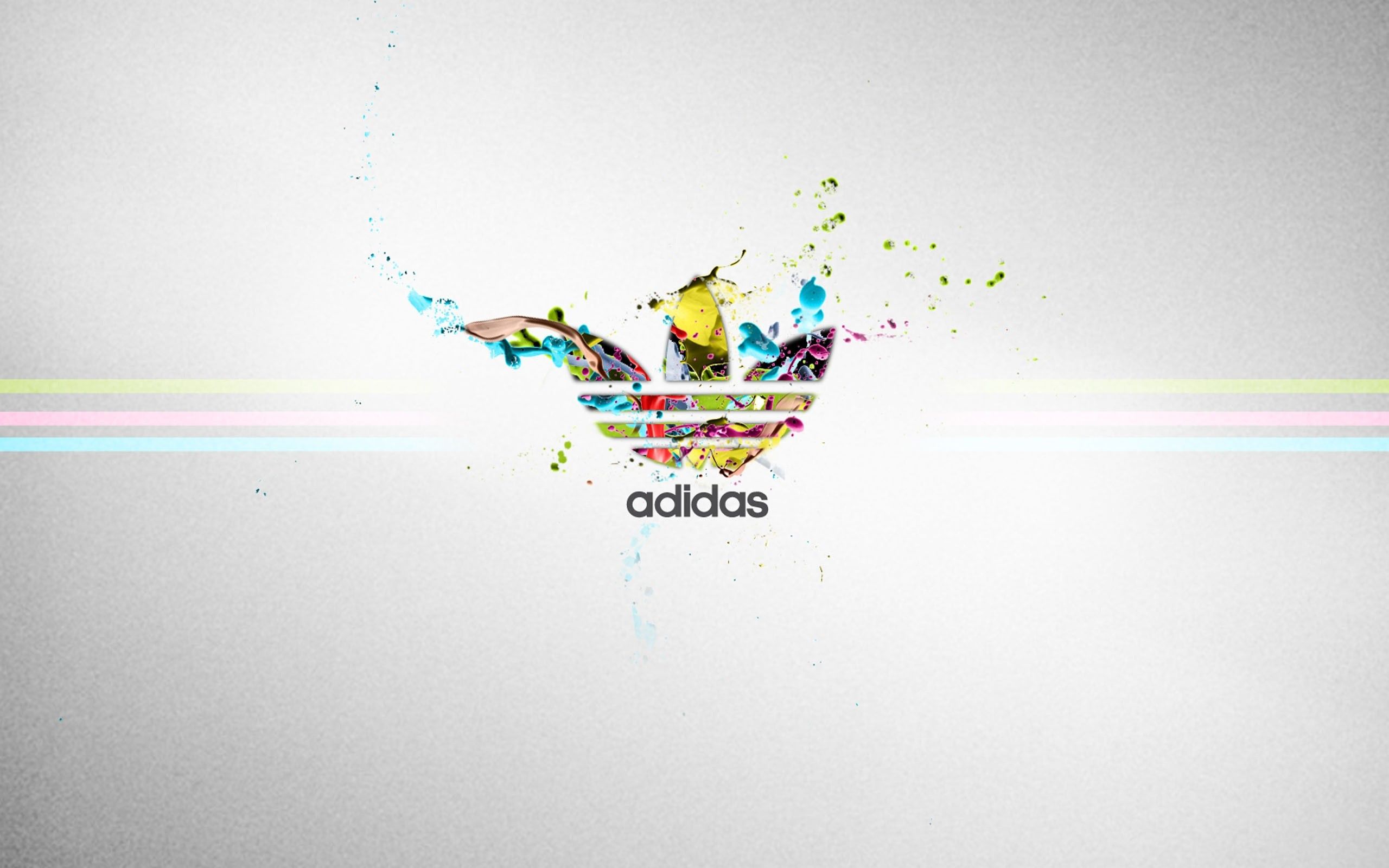 Logo Adidas colorato splatter, abbigliamento sportivo, 2560x1600 2K+, ROG Asus Laptop