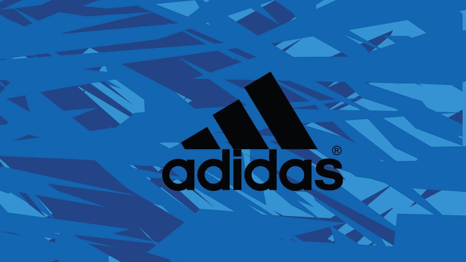 Logo Adidas su blu astratto, 1920x1080 Full HD 1080p, PC Desktop