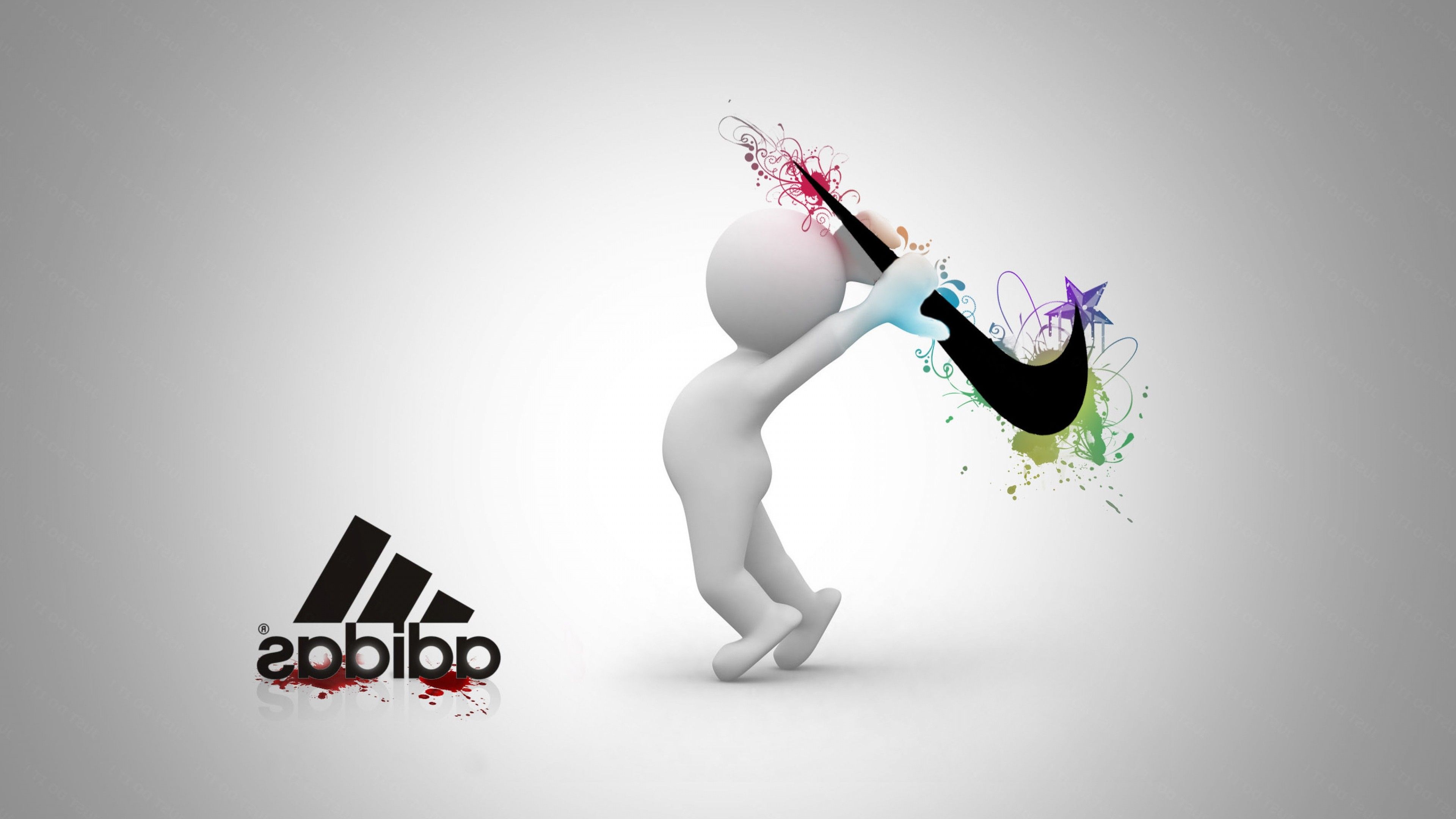 Logo Adidas su muro grunge, 1920x1080 1080p, PC Desktop
