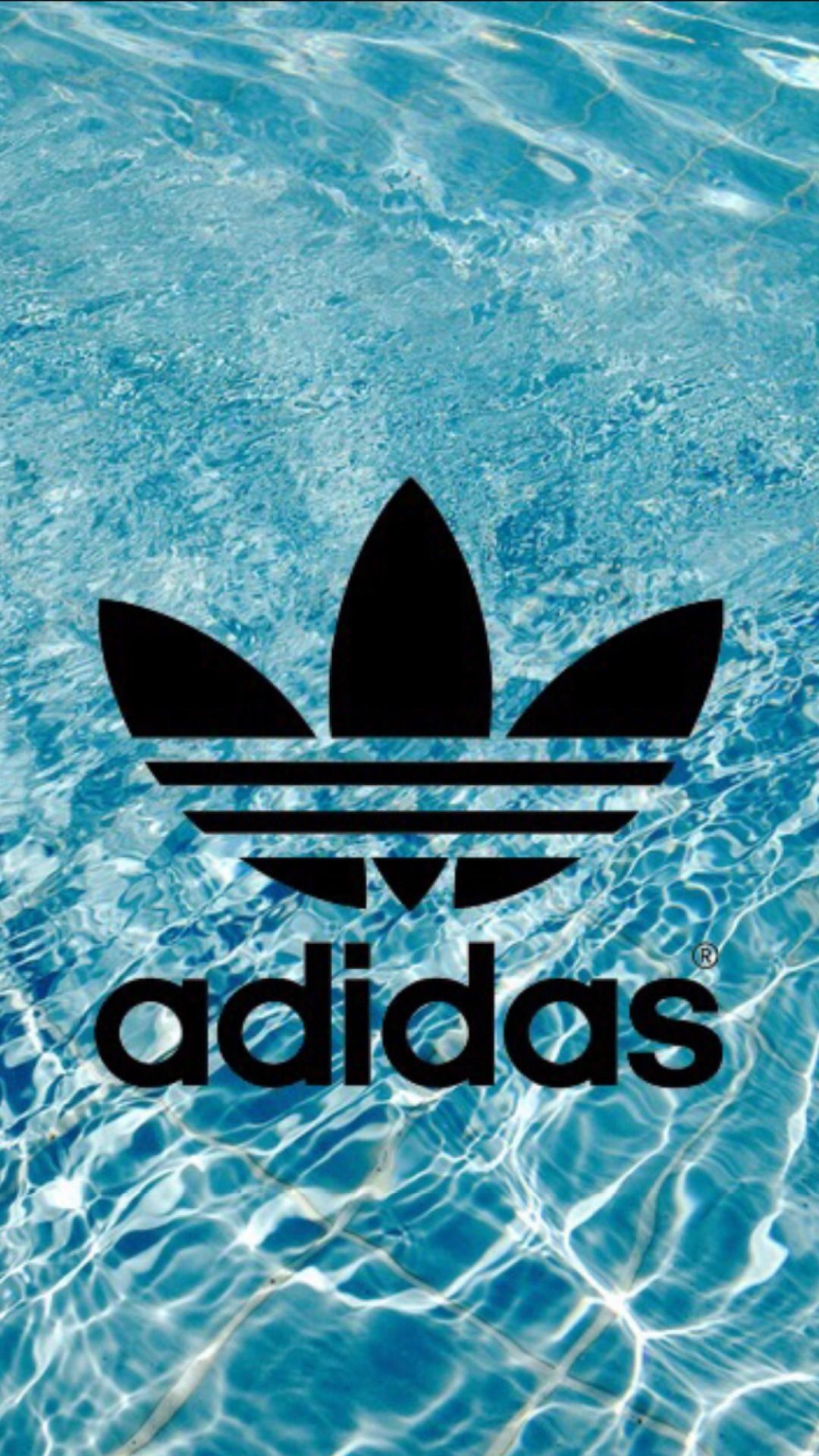 Logo Adidas su acqua, 1080x1920 Verticale, Telefono
