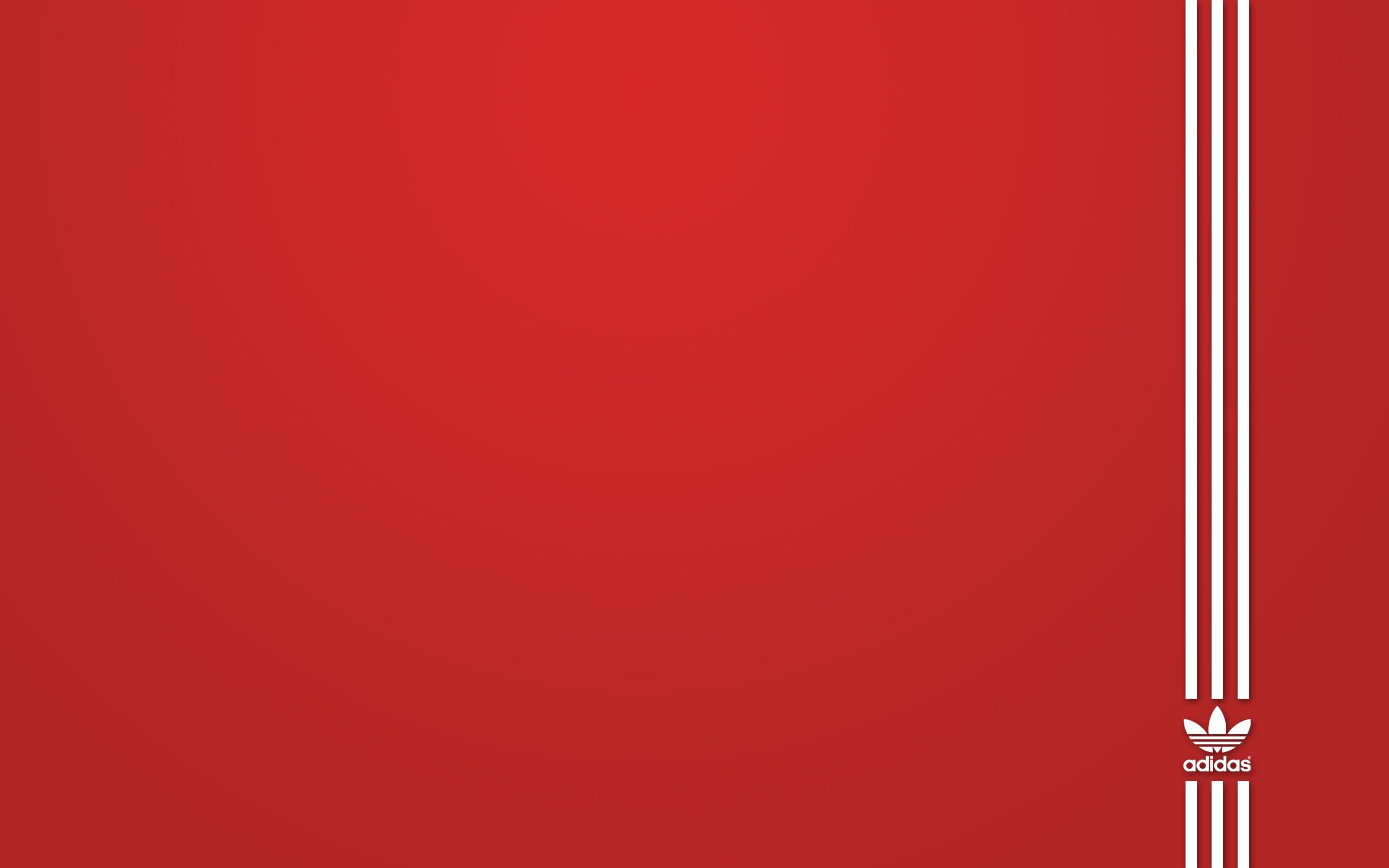 Logo Adidas sfondo rosso, 2560x1600 2K, Desktop