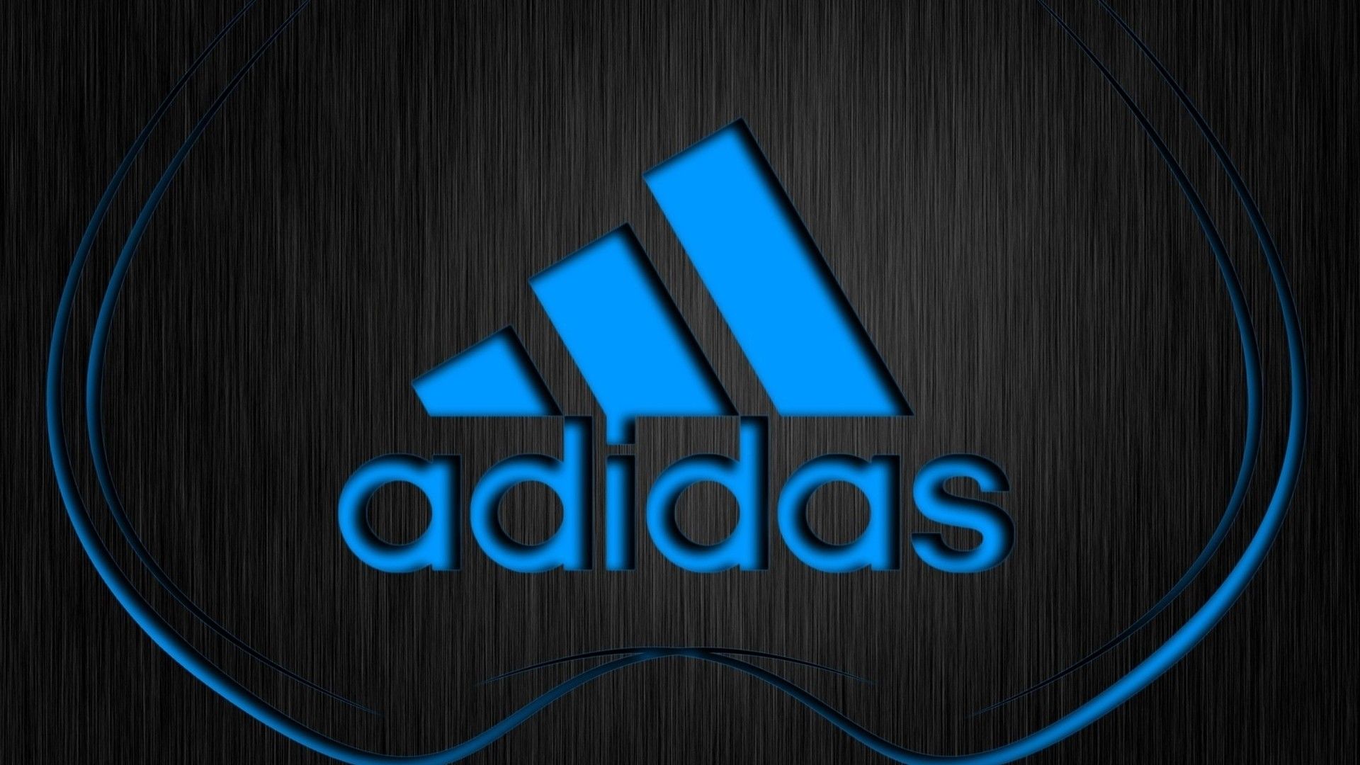Logo Adidas blu su nero, 1920x1080 1080p, PC Desktop