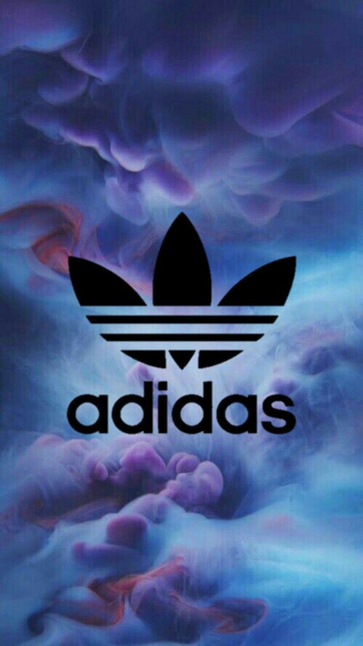 Logo Adidas su fumo blu, tre strisce, 720x1282 Full HD Verticale, Smartphone