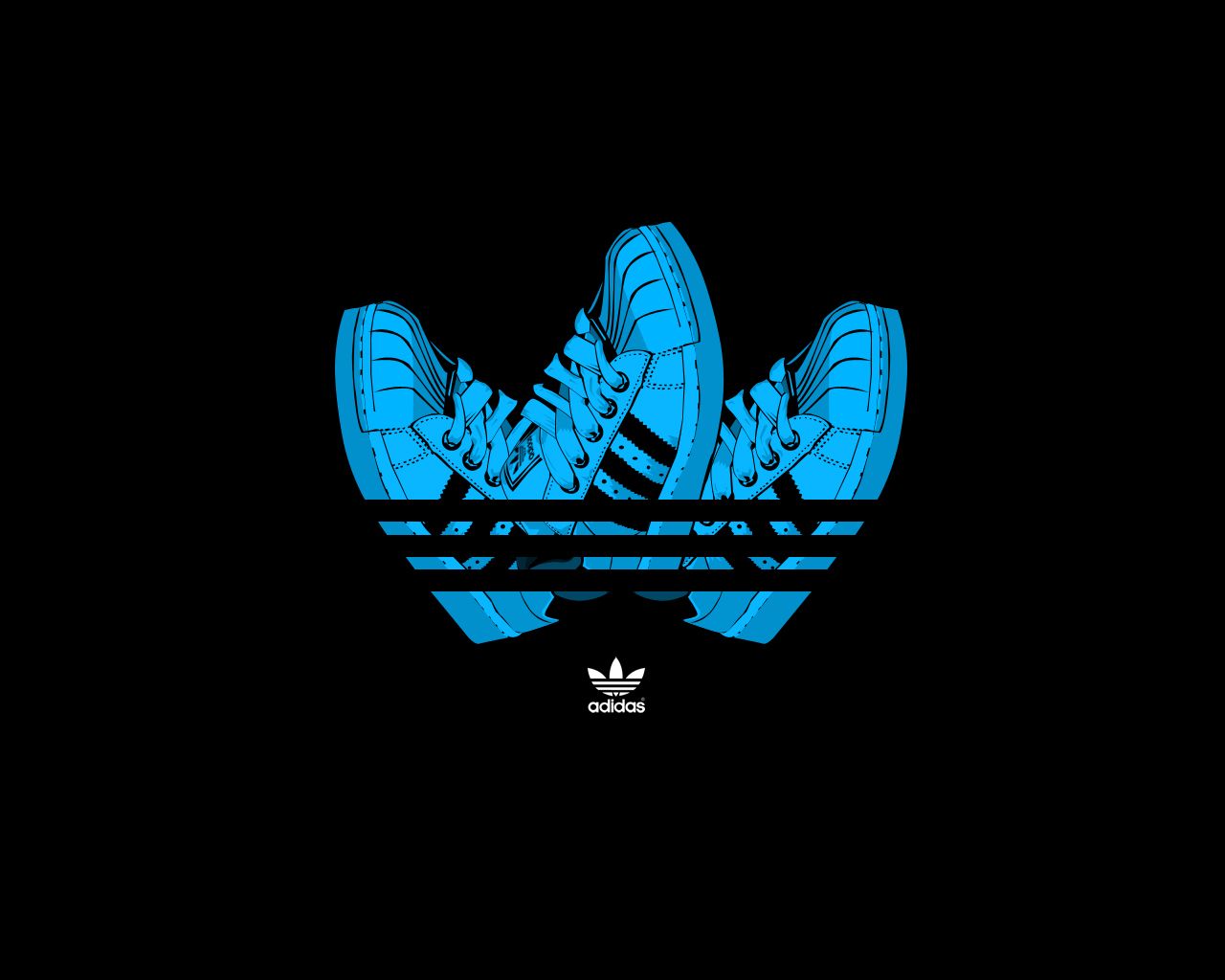 Logo Adidas scarpe blu, 1280x1024 720p, PC