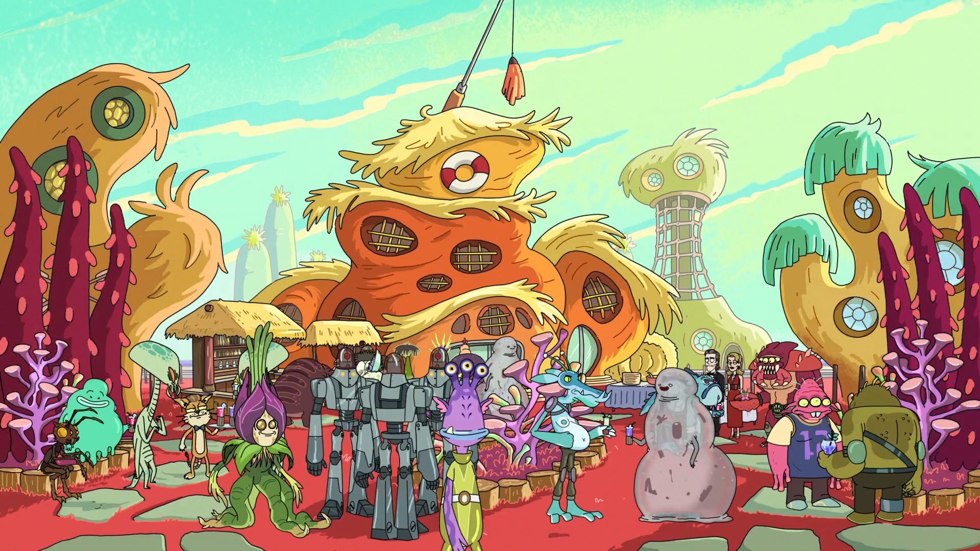 Rick and Morty città aliena, 1920x1080 Full HD 1080p, PC Desktop