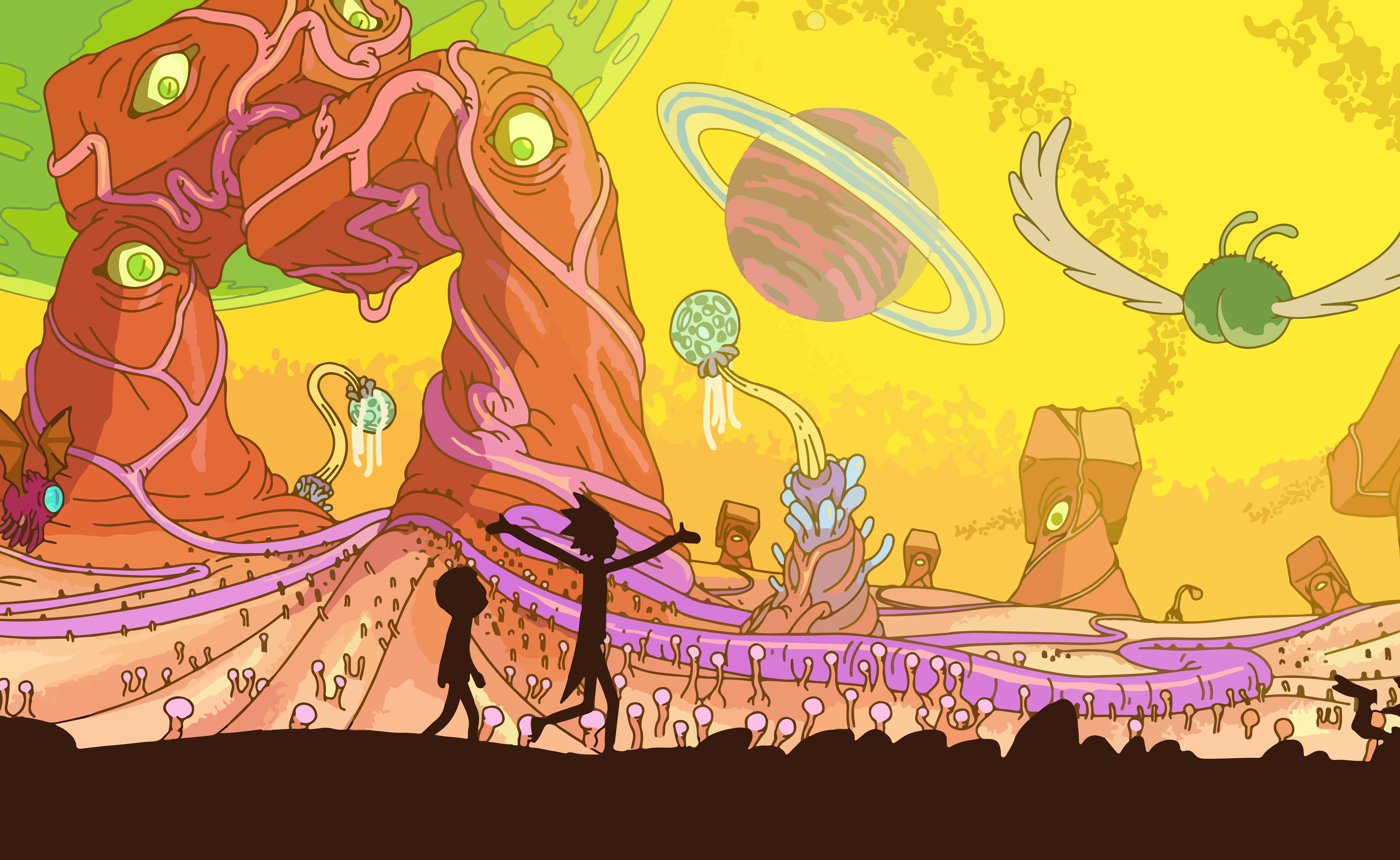 Rick e Morty spazio alieno, 7098x4360 4K Ultra HD, Monitor 4K