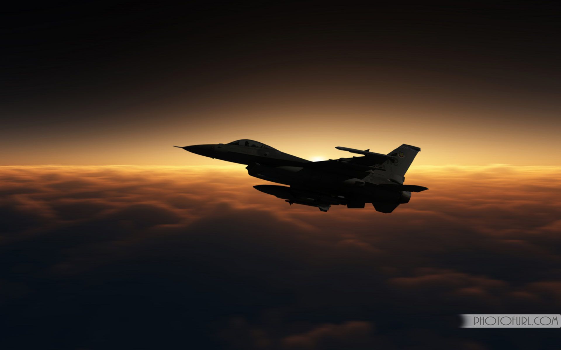 Caccia F-16 al tramonto, 1920x1200 Full HD+, Desktop