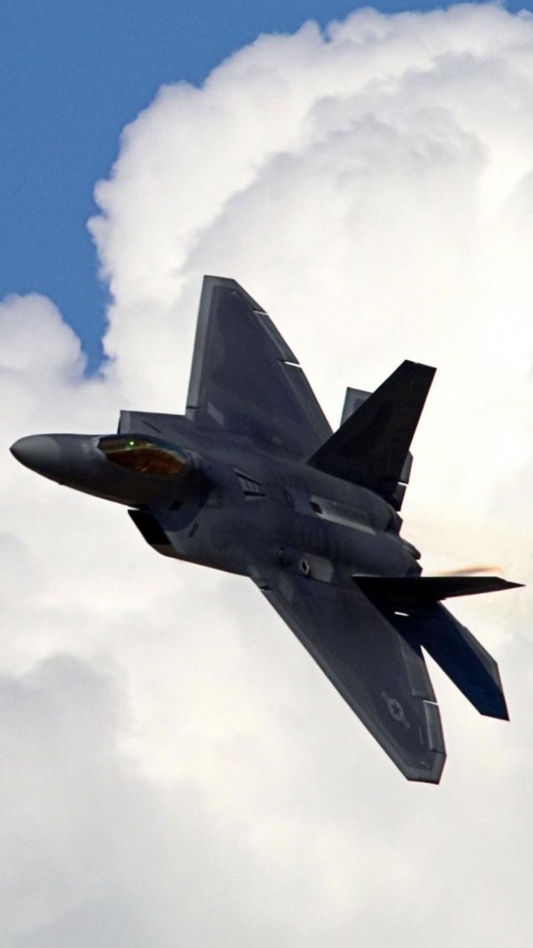 Caccia F-22 Raptor nuvole, 1080x1920 Verticale, Samsung Galaxy