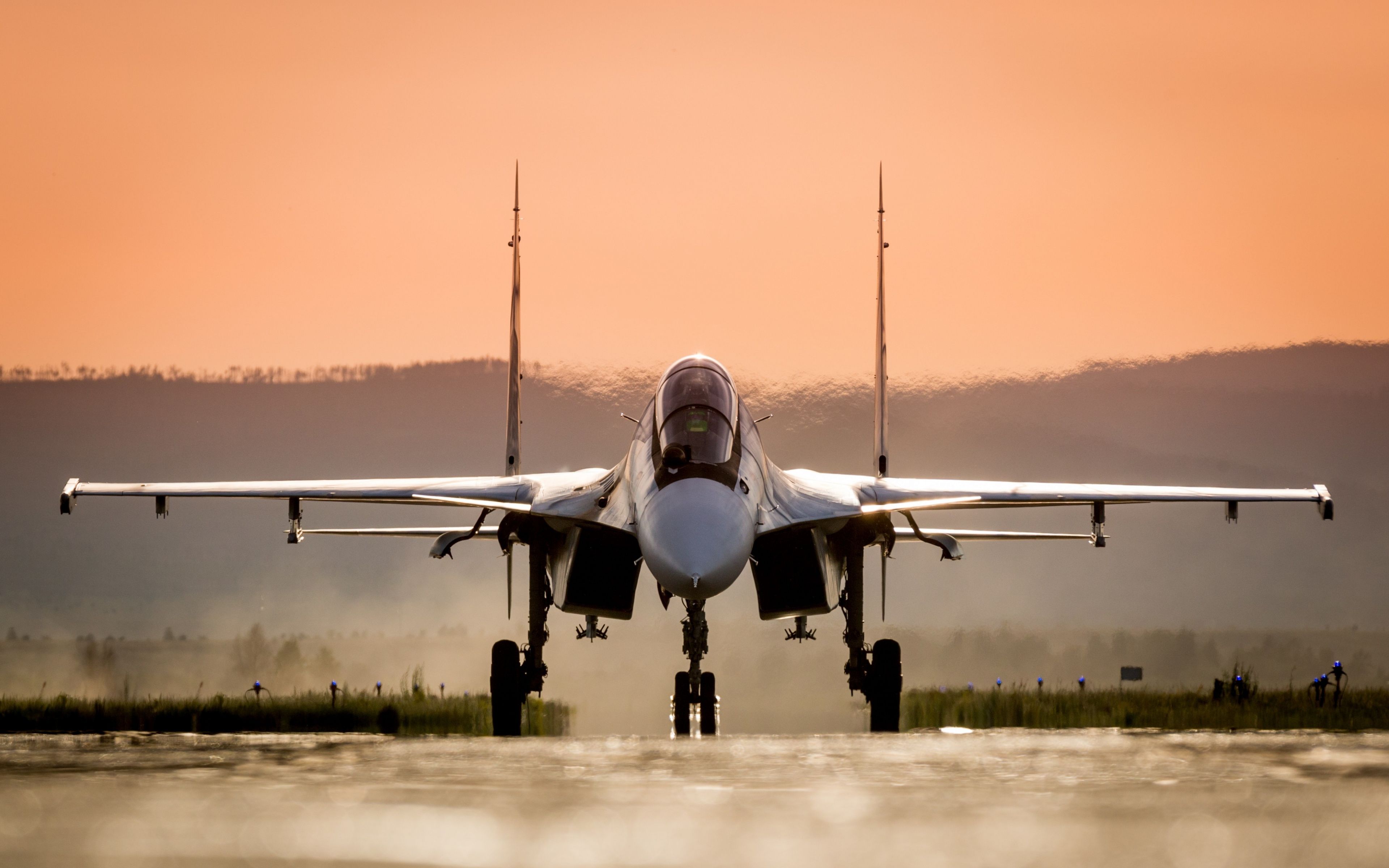 Sukhoi Su-30 caccia al tramonto, 3840x2400 4K Ultra HD, Monitor 4K