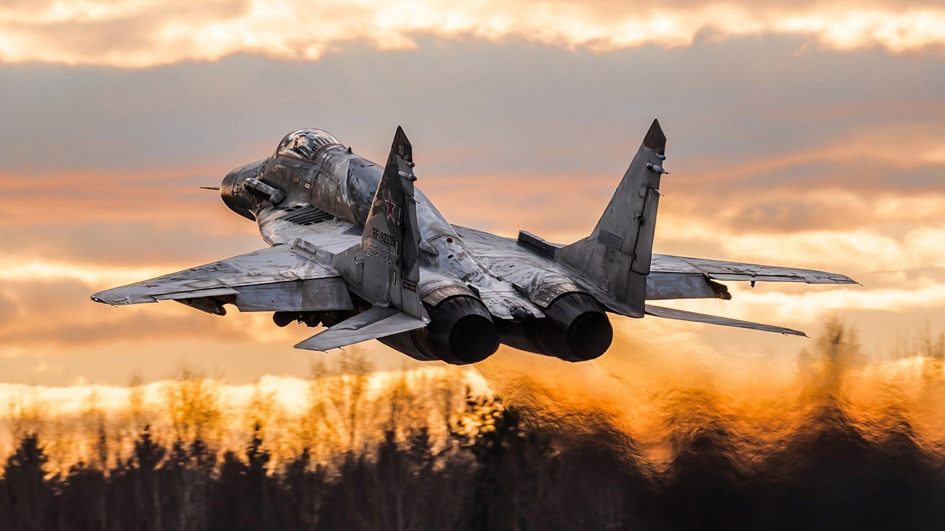 Caccia MiG-29 al tramonto, 1920x1080 1080p, Desktop