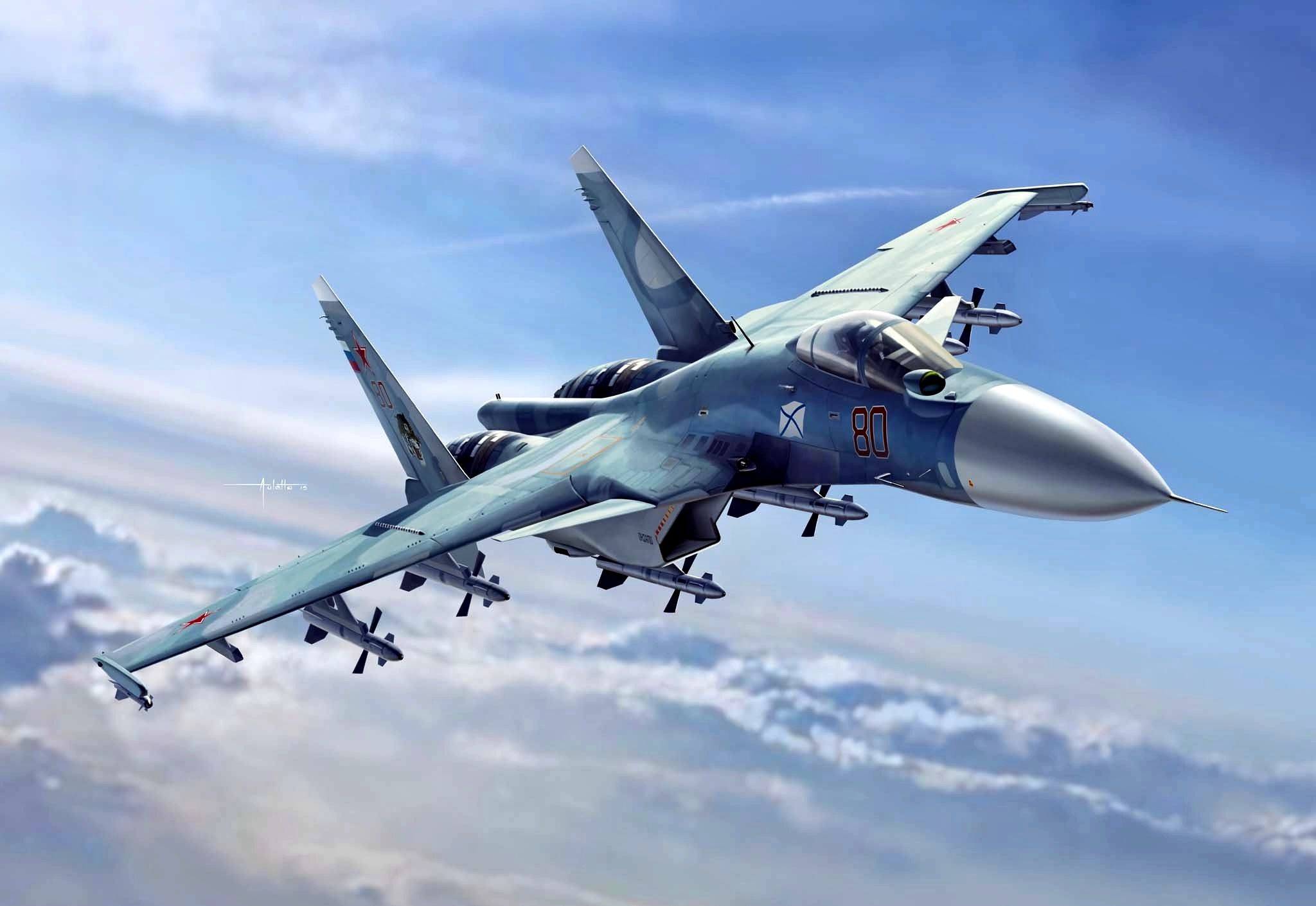 Caccia Sukhoi Su-33 in volo, 2048x1410 alta risoluzione, Desktop