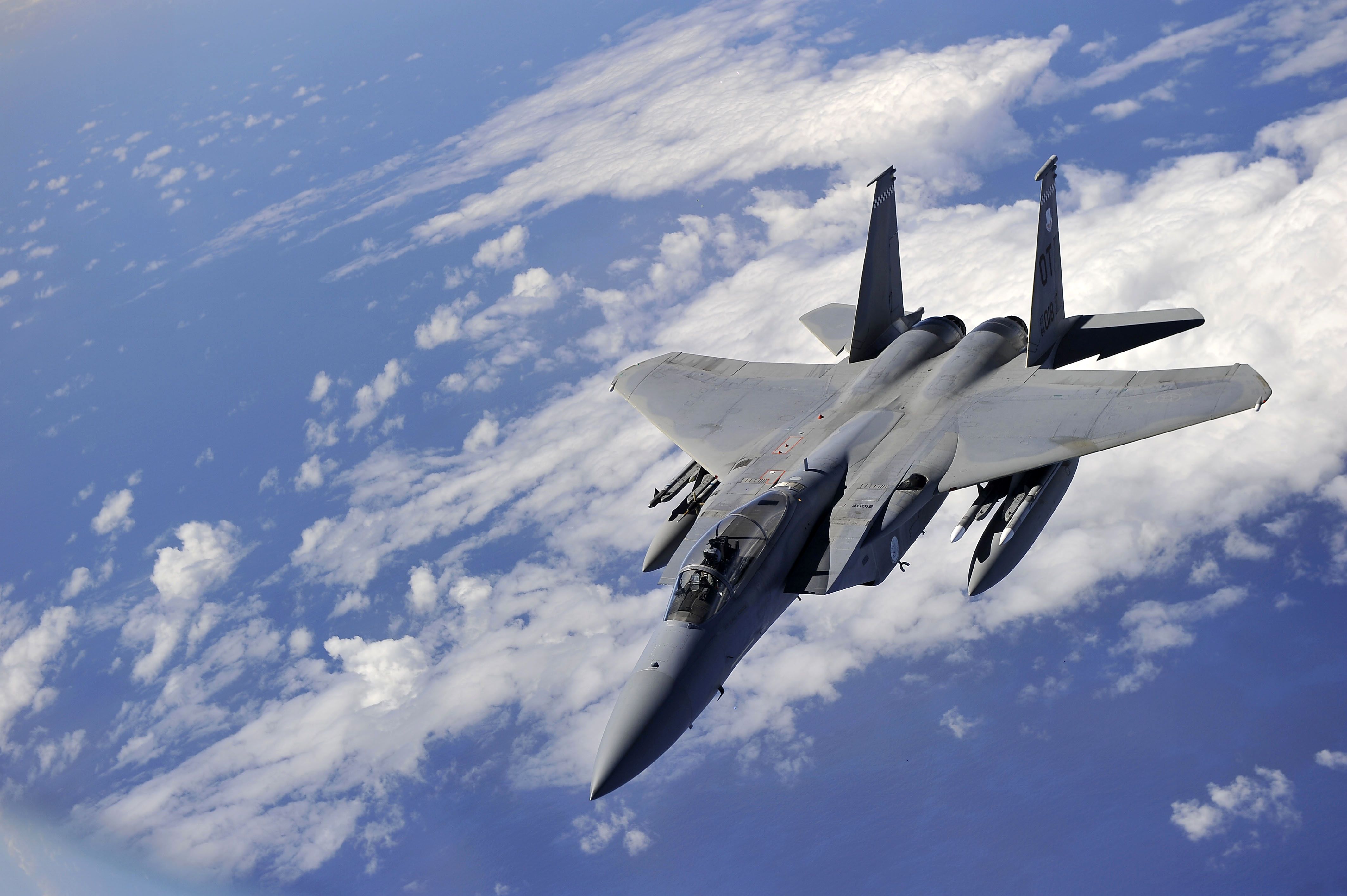 Caccia F-15 in volo, 4256x2832 UHD, Monitor 4K