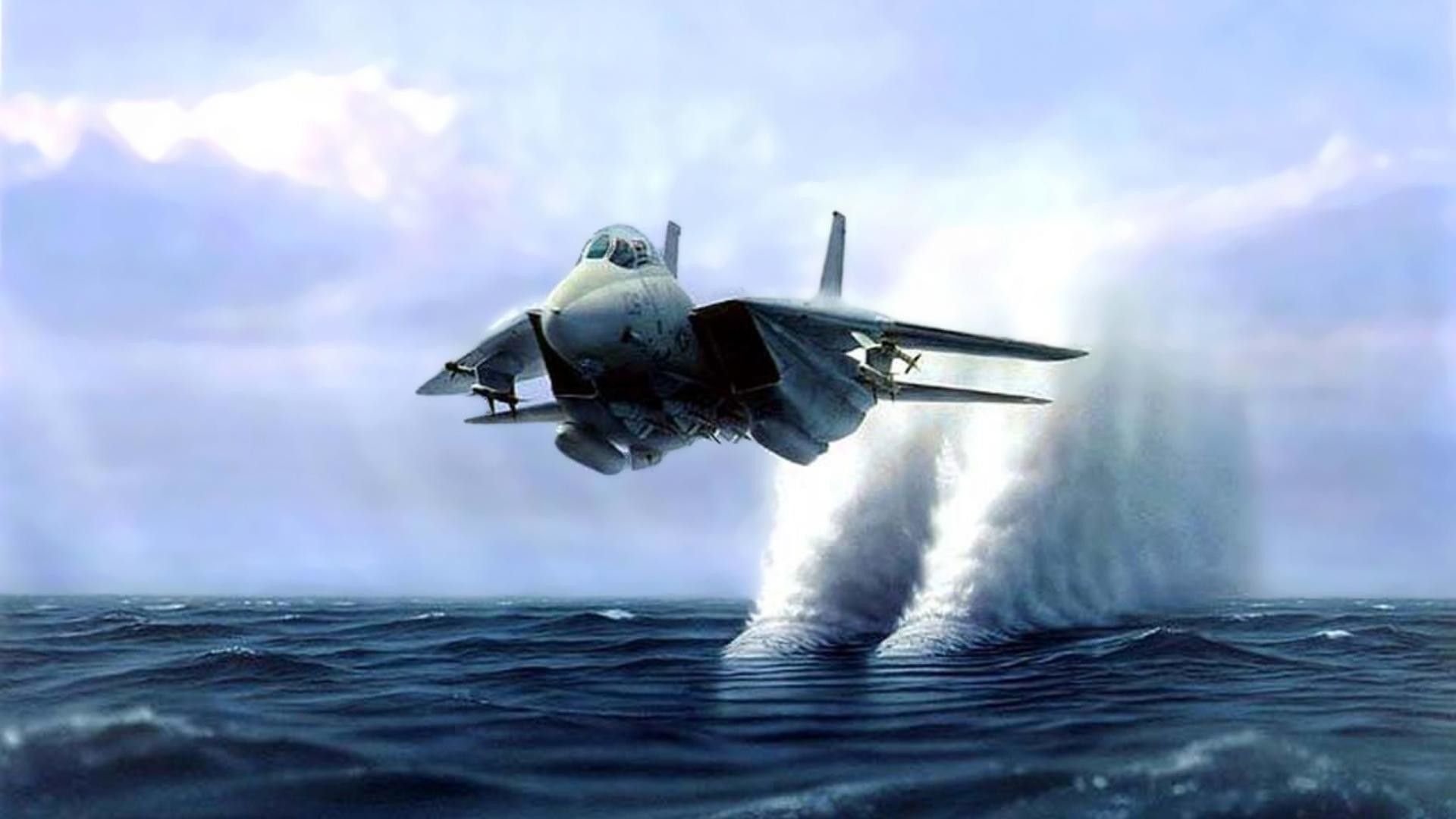 Caccia militare sopra il mare, 1920x1080 1080p, Laptop