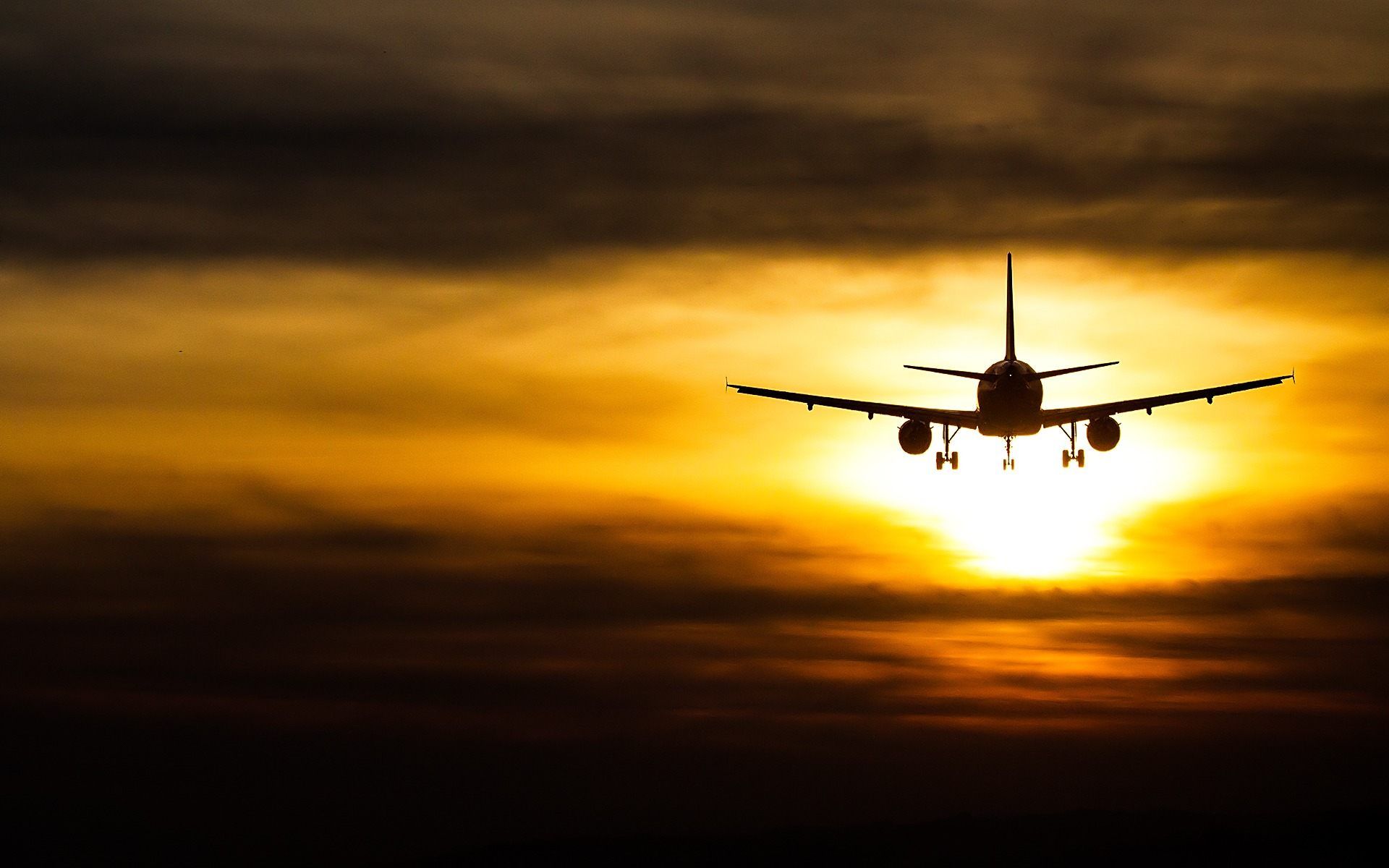 Aereo passeggeri al tramonto, 1920x1200 Full HD+, PC Desktop
