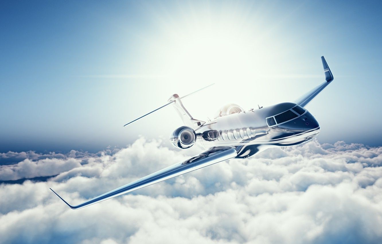 Jet privato sopra le nuvole, 1332x850 HD, HP Laptop