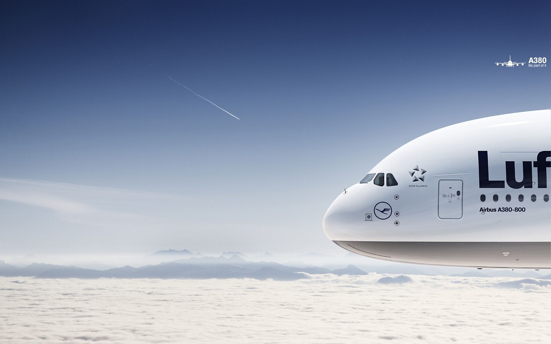 Aereo Lufthansa sopra le nuvole, 1920x1200 Full HD+ WUXGA, Laptop