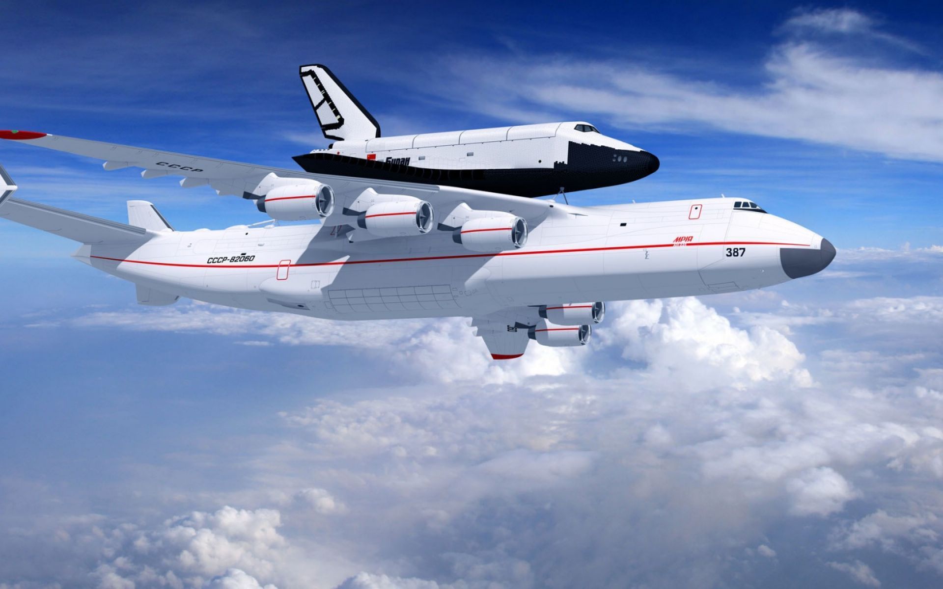 Antonov An-225 con Space Shuttle, 1920x1200 Full HD+, Laptop