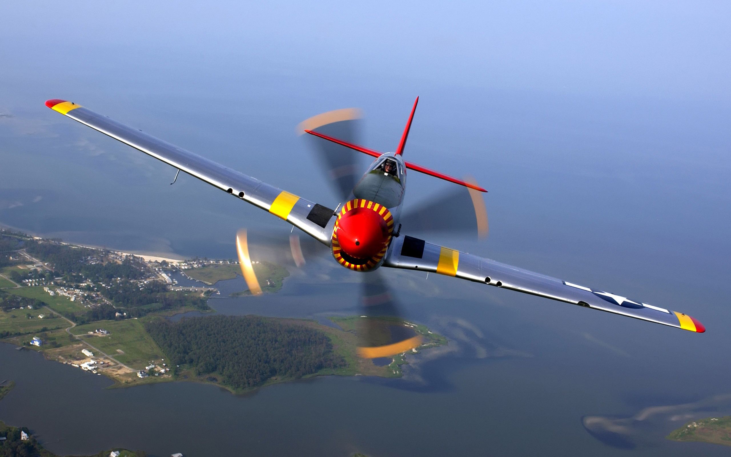 Aereo P-51 Mustang in volo, 2560x1600 WQXGA, MacBook Pro