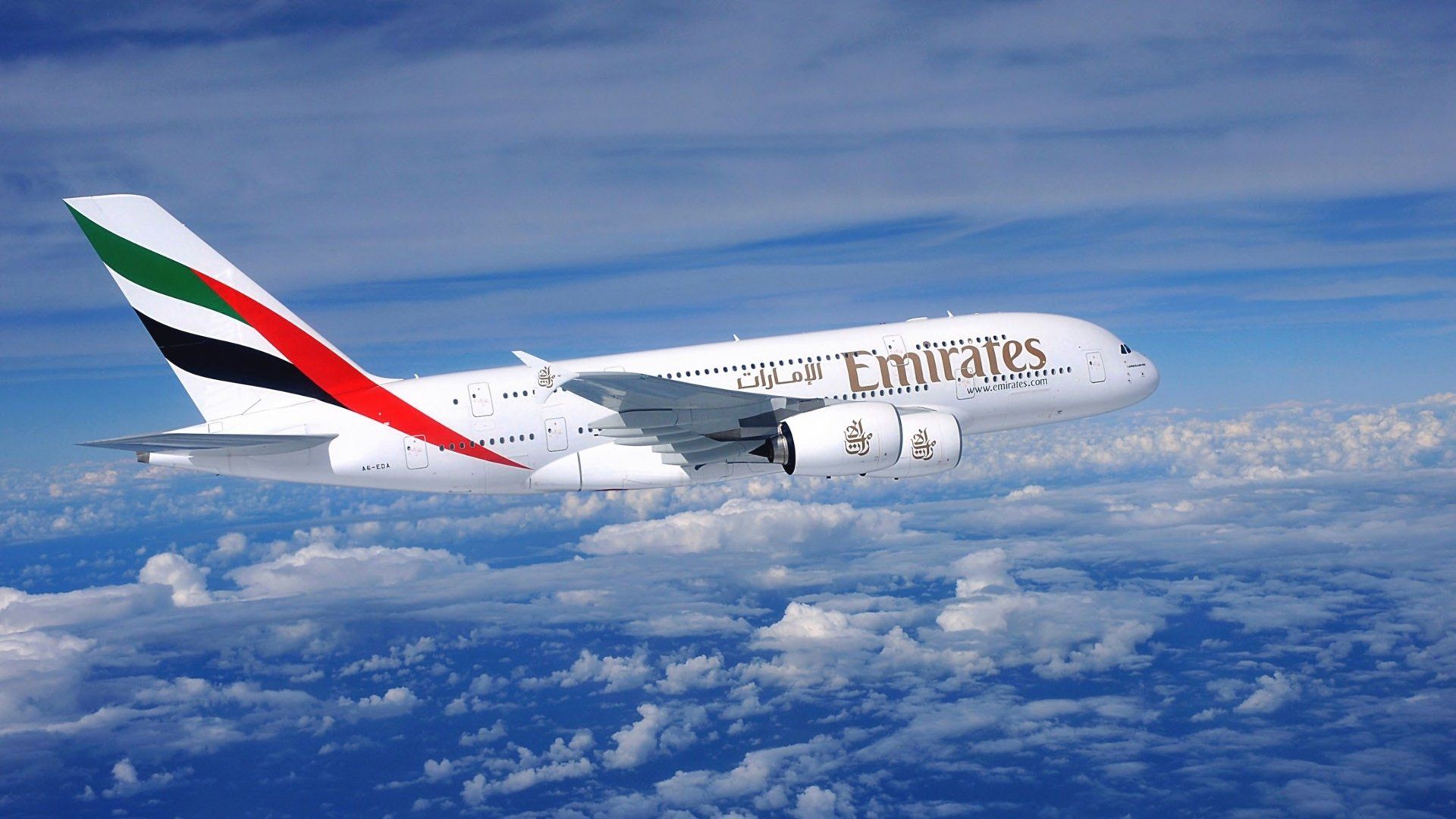 Aereo Emirates Airbus A380, 1920x1080 Full HD, PC