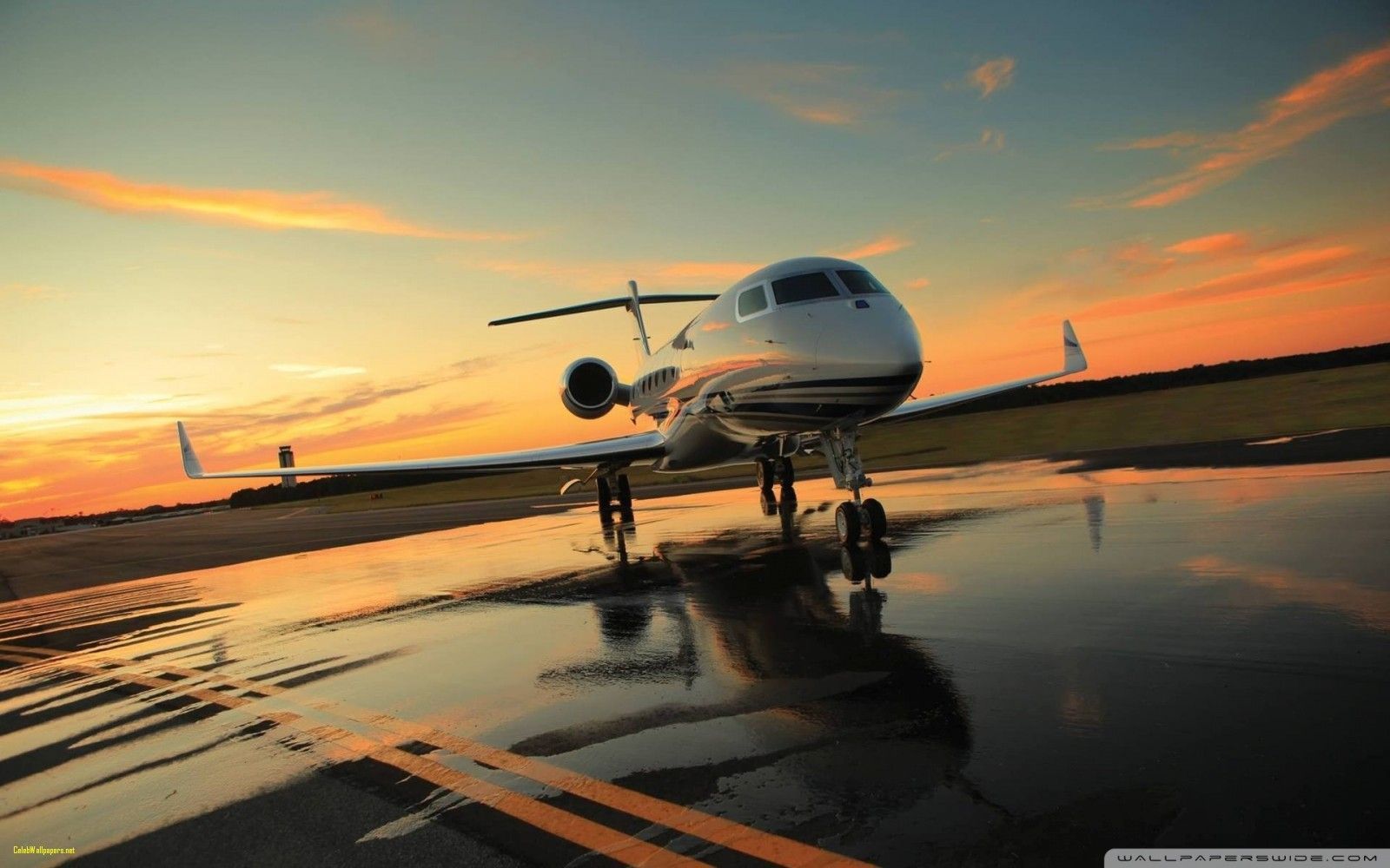 Jet privato al tramonto, 1600x1000 HD, Desktop
