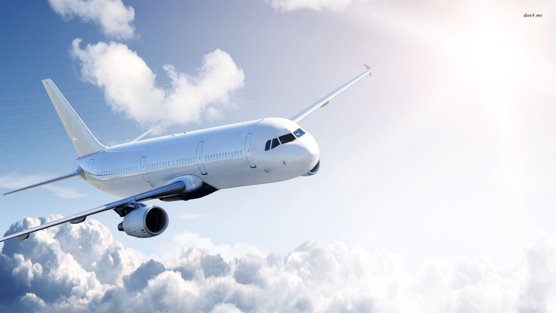 Aereo passeggeri bianco tra nuvole, 1920x1080 Full HD, Desktop