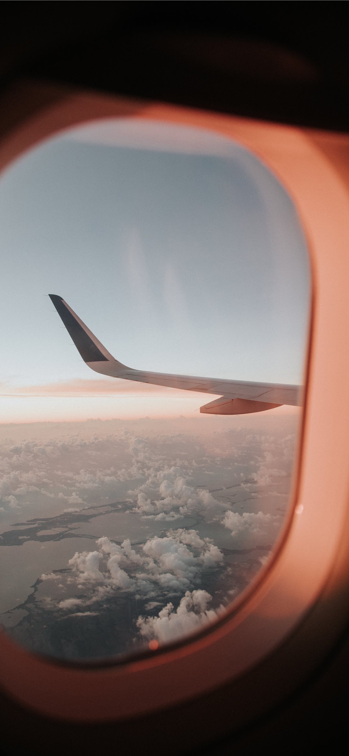 Finestrino aereo ala tramonto, 1125x2436 Verticale, Telefono