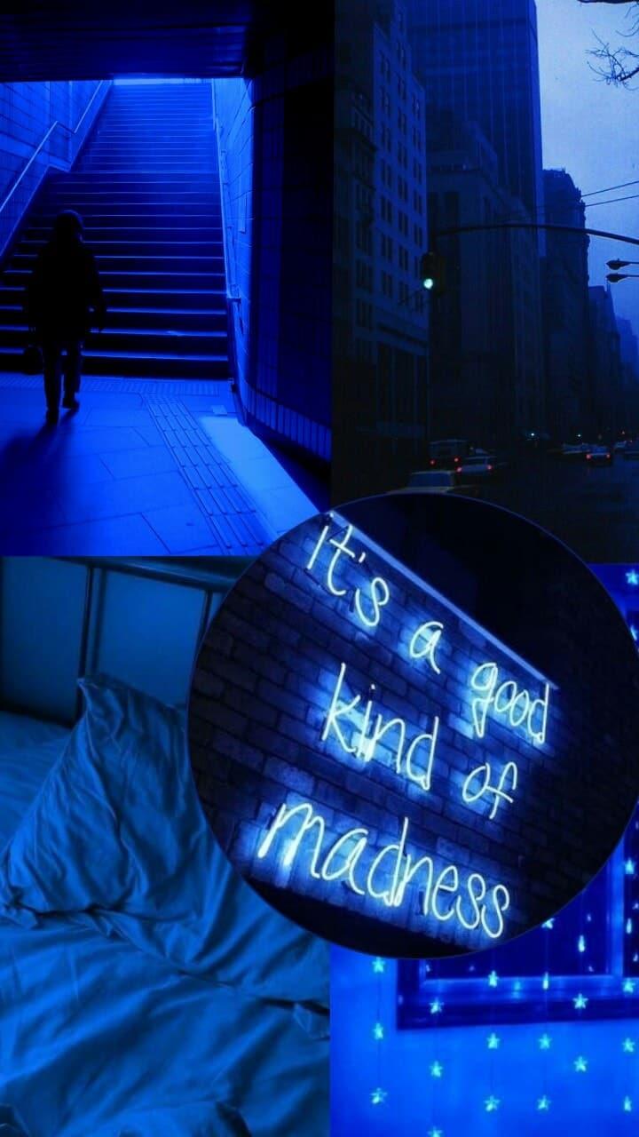 Collage neon blu notturno, 720x1280 Full HD Verticale, iPhone