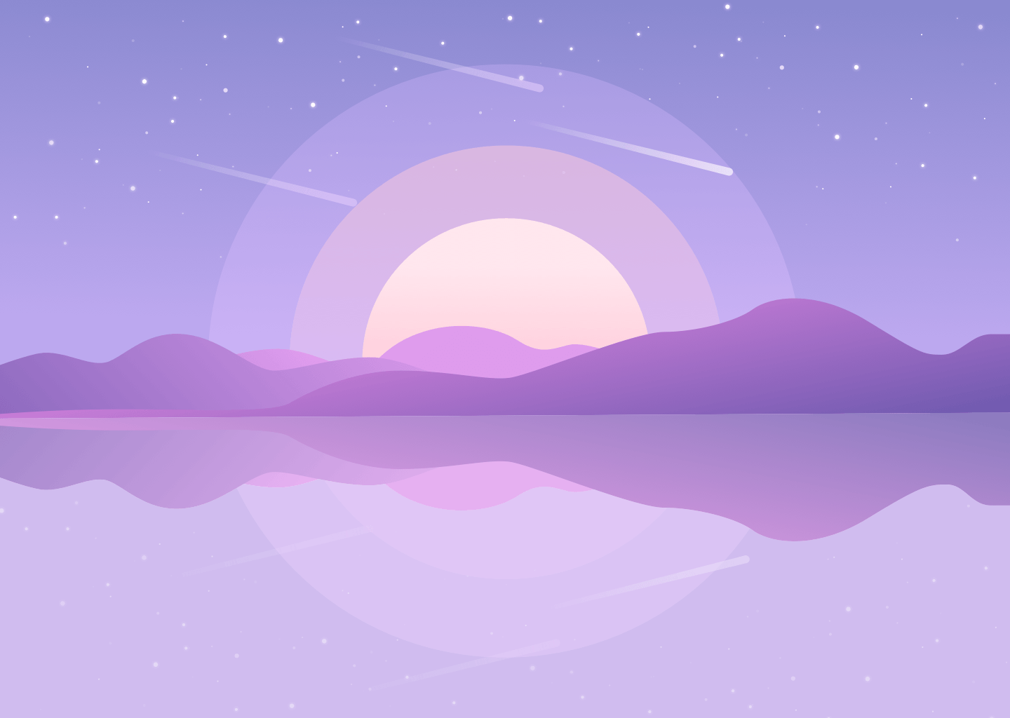 Paesaggio viola montagne tramonto, 1440x1024 720p, PC