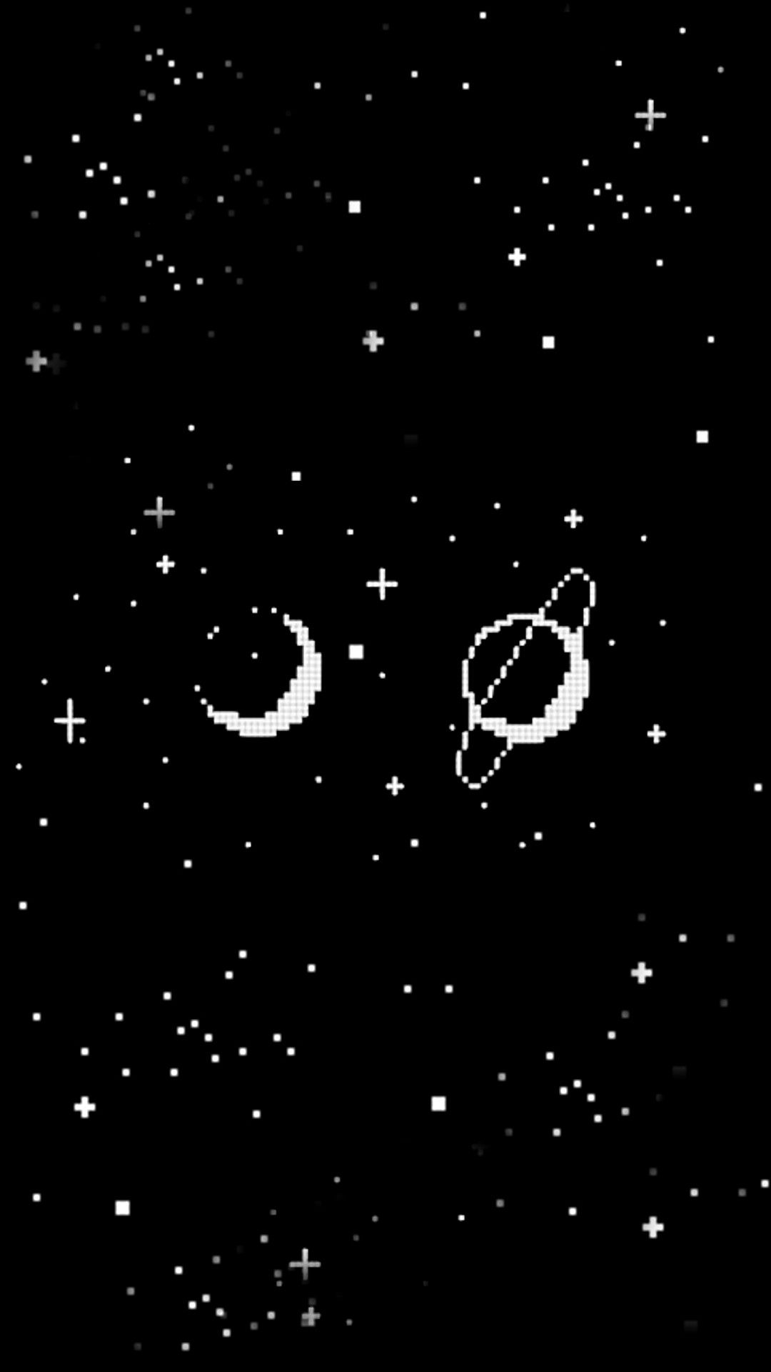 Luna e Saturno pixel art, 1080x1920 Verticale, Telefono