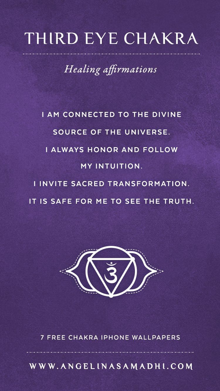 Third Eye Chakra affermazioni viola, 750x1334 Verticale, Telefono