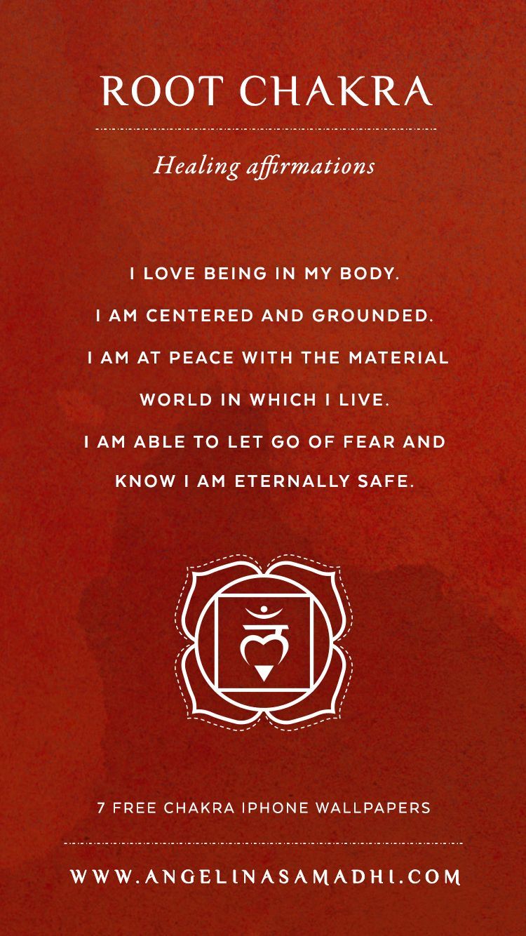 Root Chakra affermazioni positive rosso, 750x1334 Verticale, Telefono