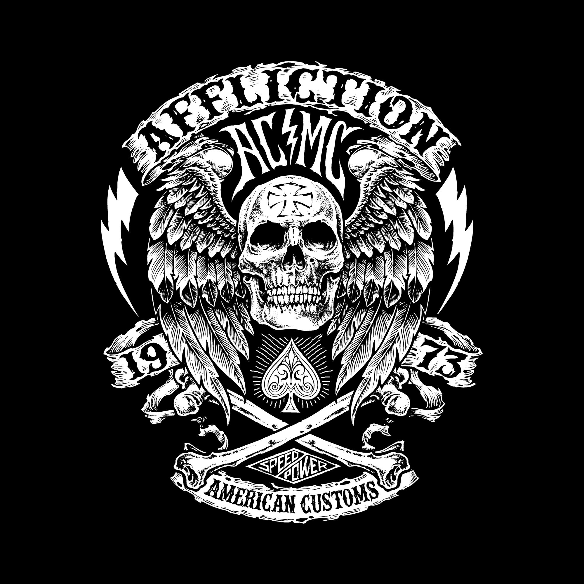 Logo Affliction teschio alato, 2000x2000 2K, PC Desktop