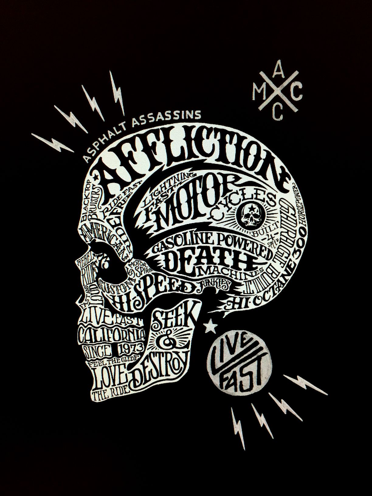 Teschio con scritte tipografiche, 1224x1632 Full HD Verticale, iPhone