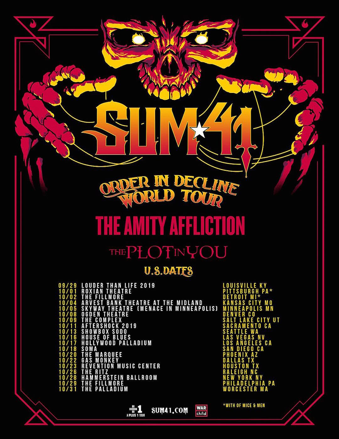 Sum 41 tour poster teschio, 1080x1398 Verticale, Mobile