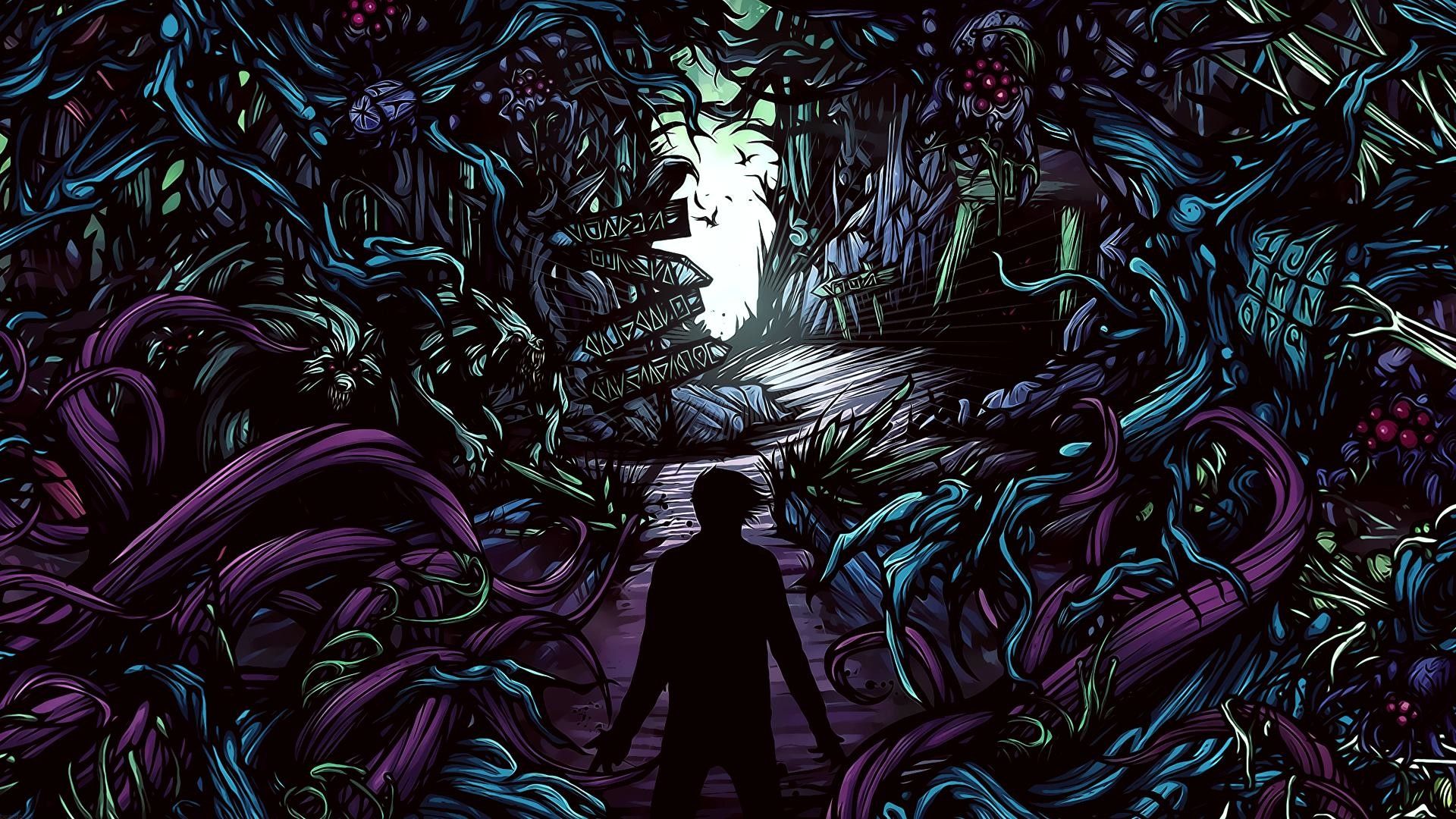Silhouette in foresta di tentacoli, 1920x1080 1080p, Laptop
