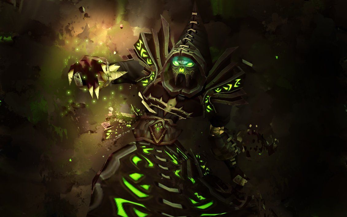 Warlock World of Warcraft verde, 1131x707 HD, Desktop