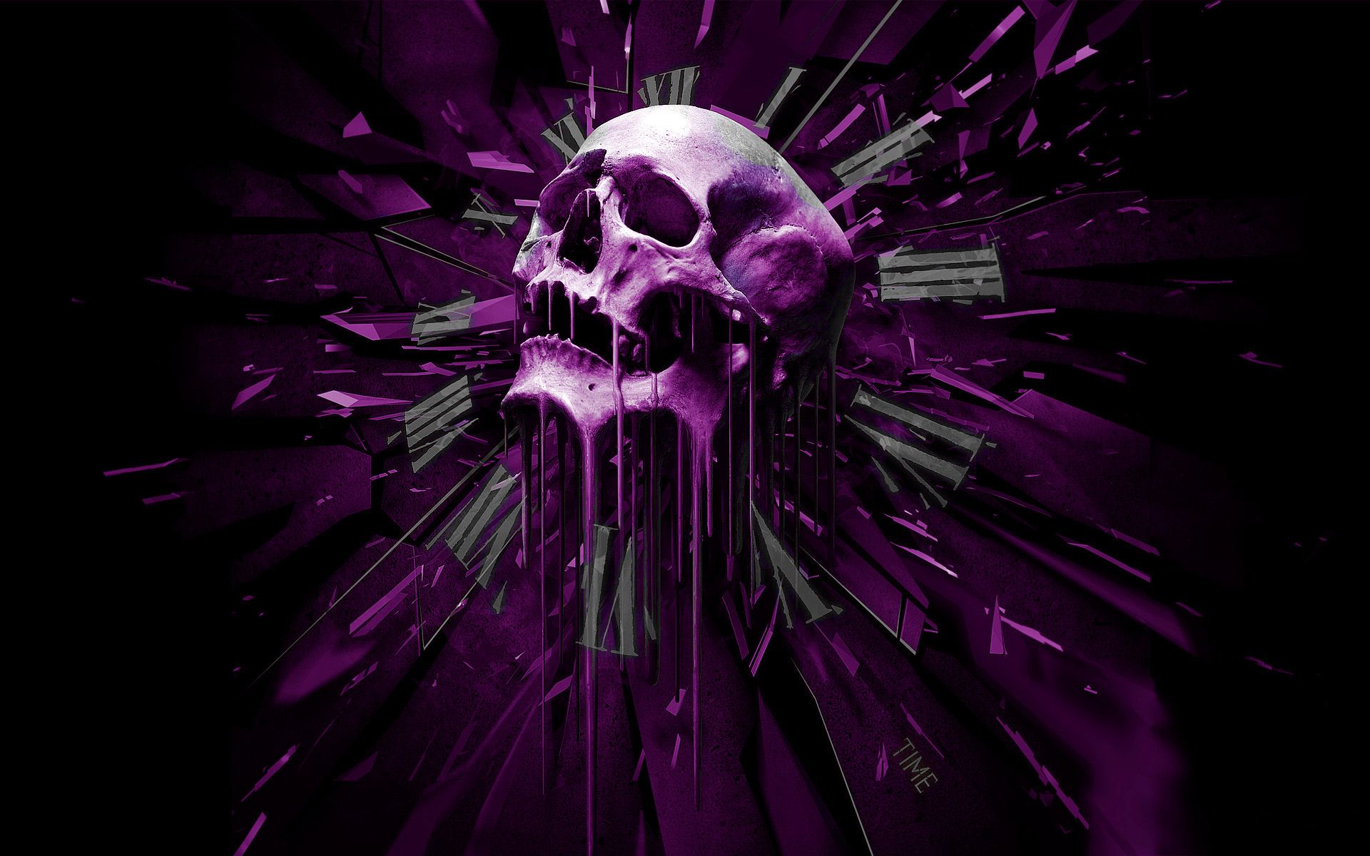 Teschio viola con schegge, 1920x1200 WUXGA, PC Desktop