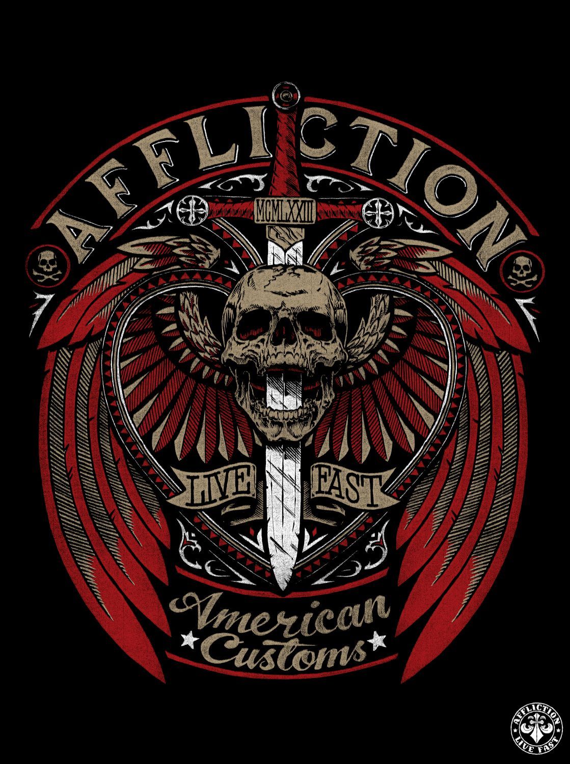 Teschio alato Affliction American Customs, 1119x1500 Full HD Verticale, iPhone