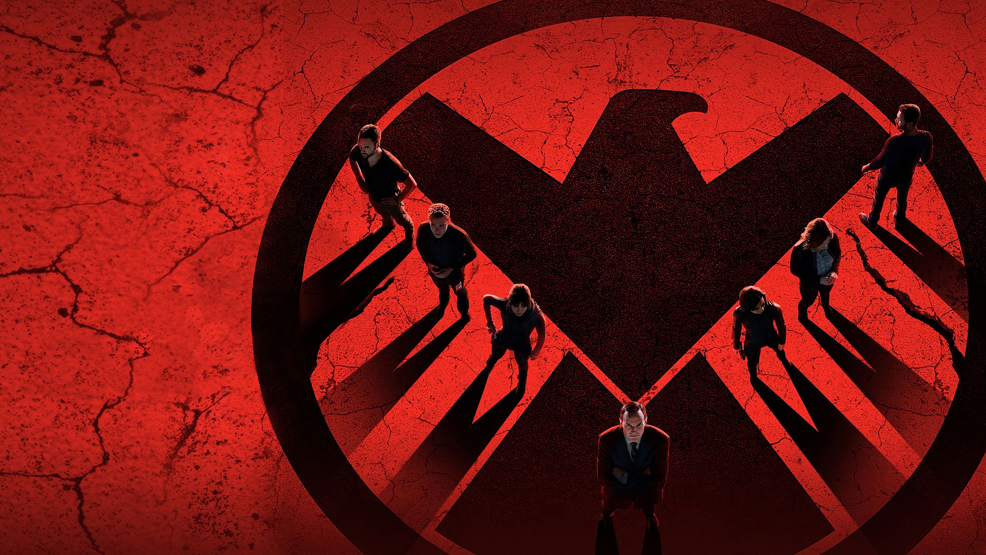 Agents of Shield logo rosso, 3840x2162 4K, Desktop 4K