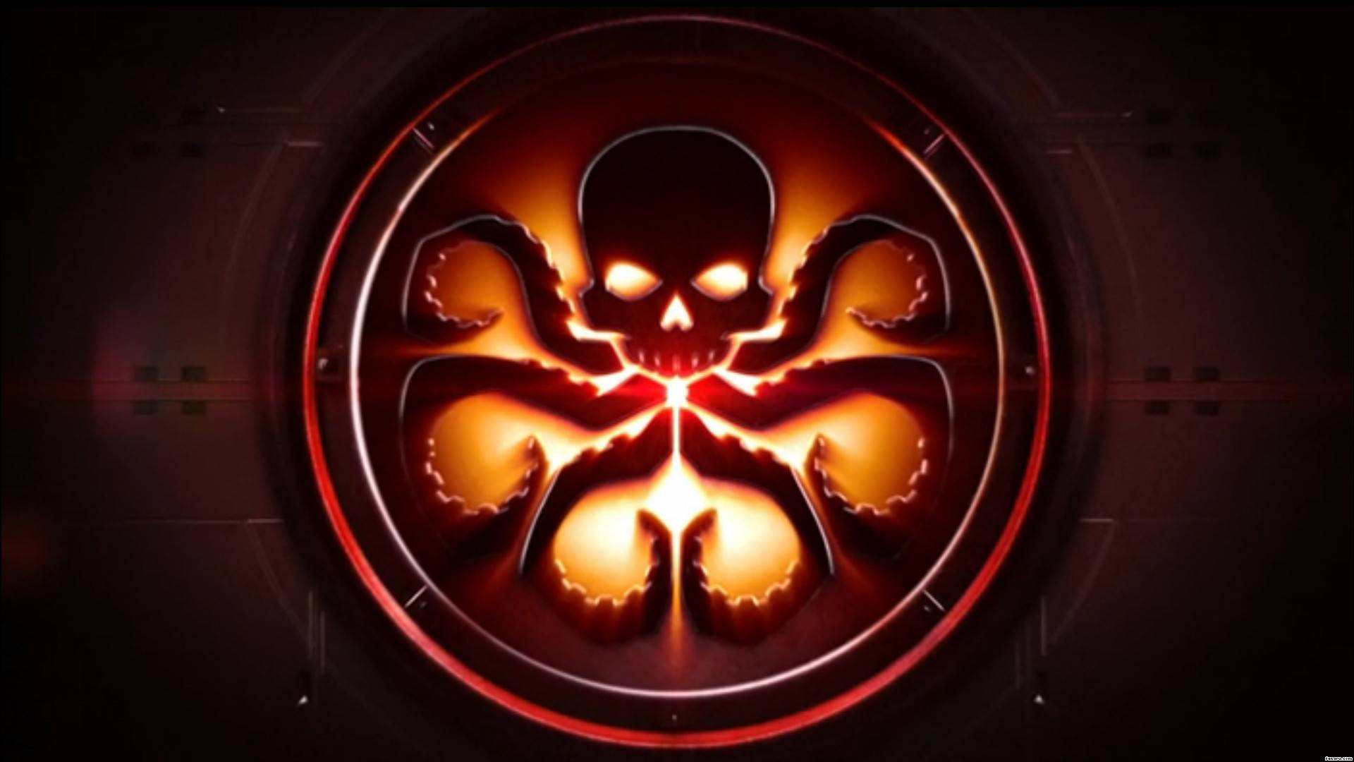 Logo Hydra teschio rosso, 1920x1080 Full HD, PC Desktop