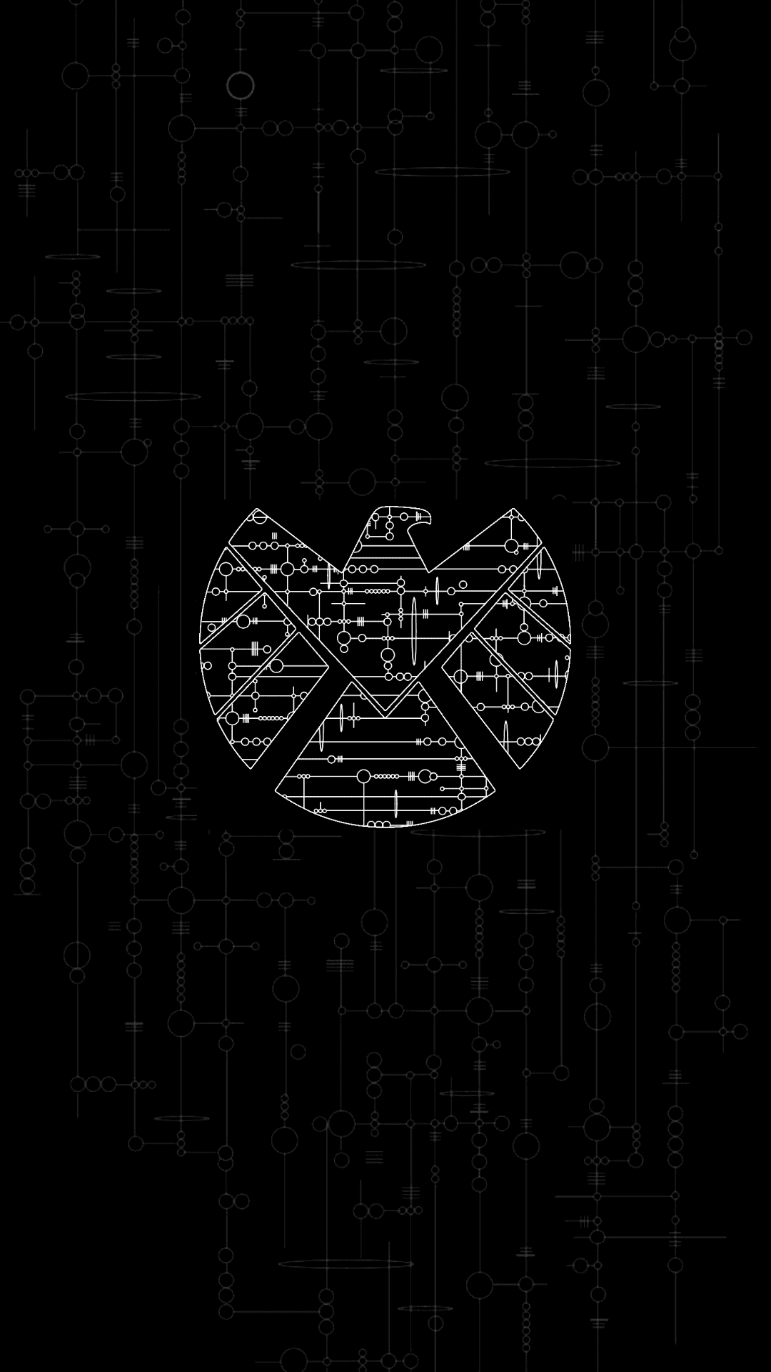 Logo SHIELD circuiti neri, 1080x1920 Verticale, Samsung Galaxy