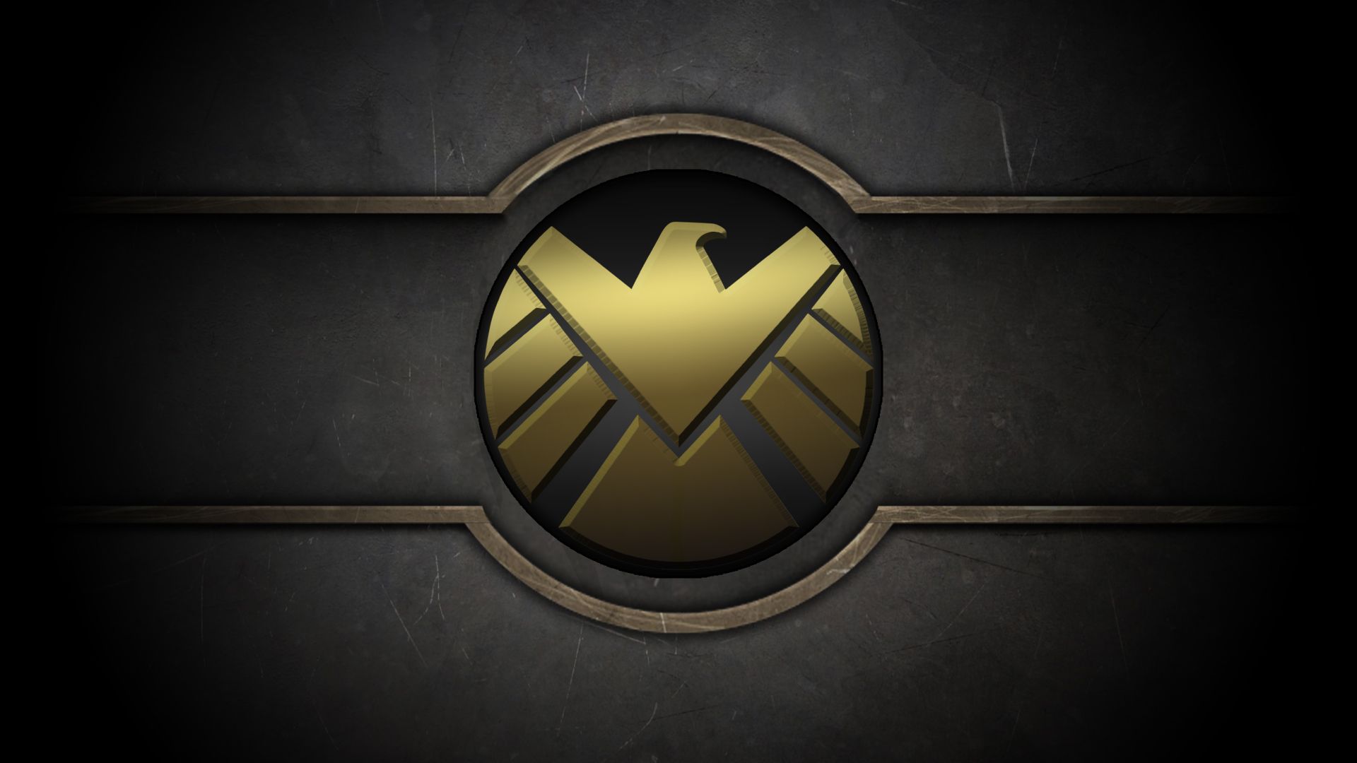 Logo SHIELD dorato, 1920x1080 Full HD, Desktop