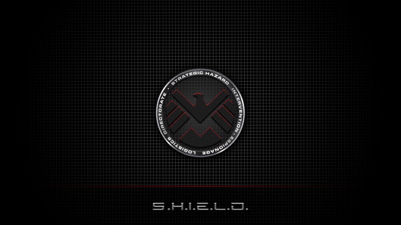 Logo S.H.I.E.L.D. su nero, 1280x720 HD, Desktop