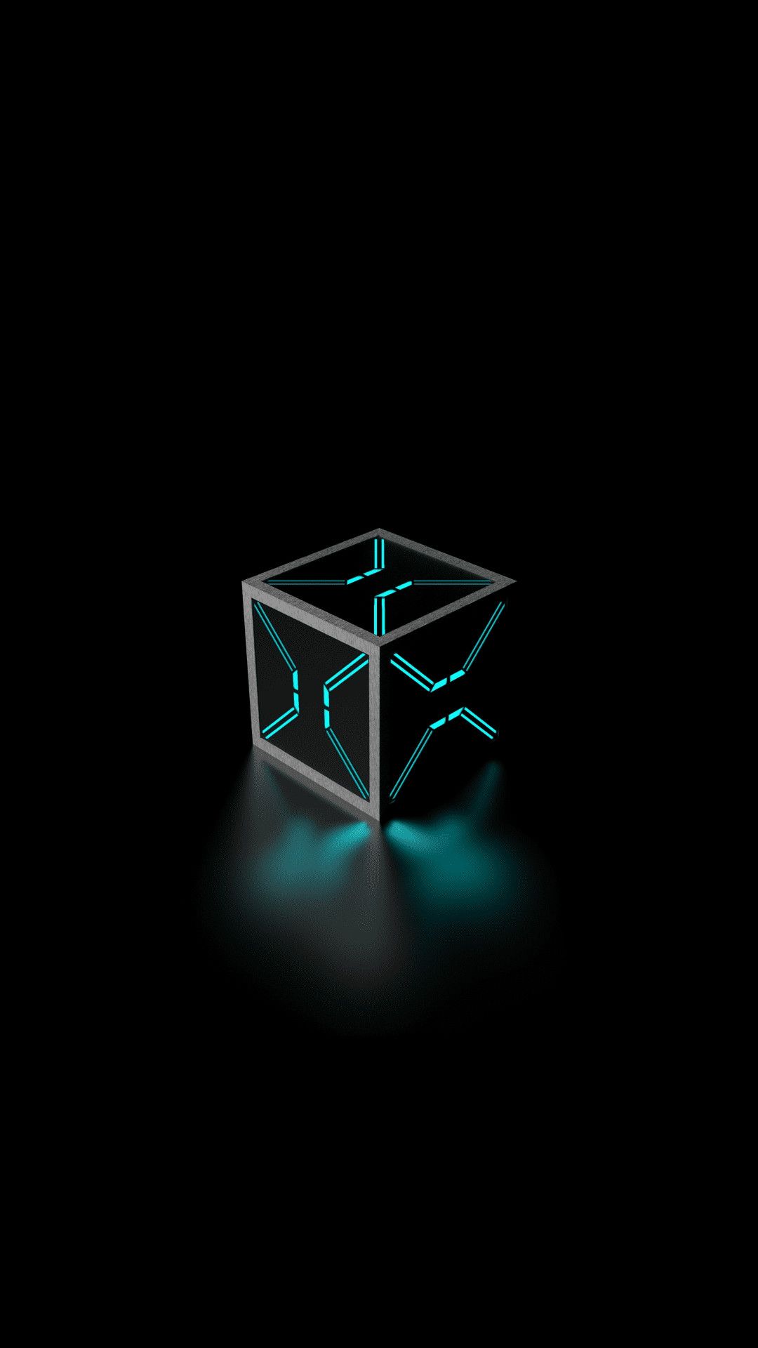 Cubo tecnologico luci blu, 1080x1920 Full HD Verticale, iPhone